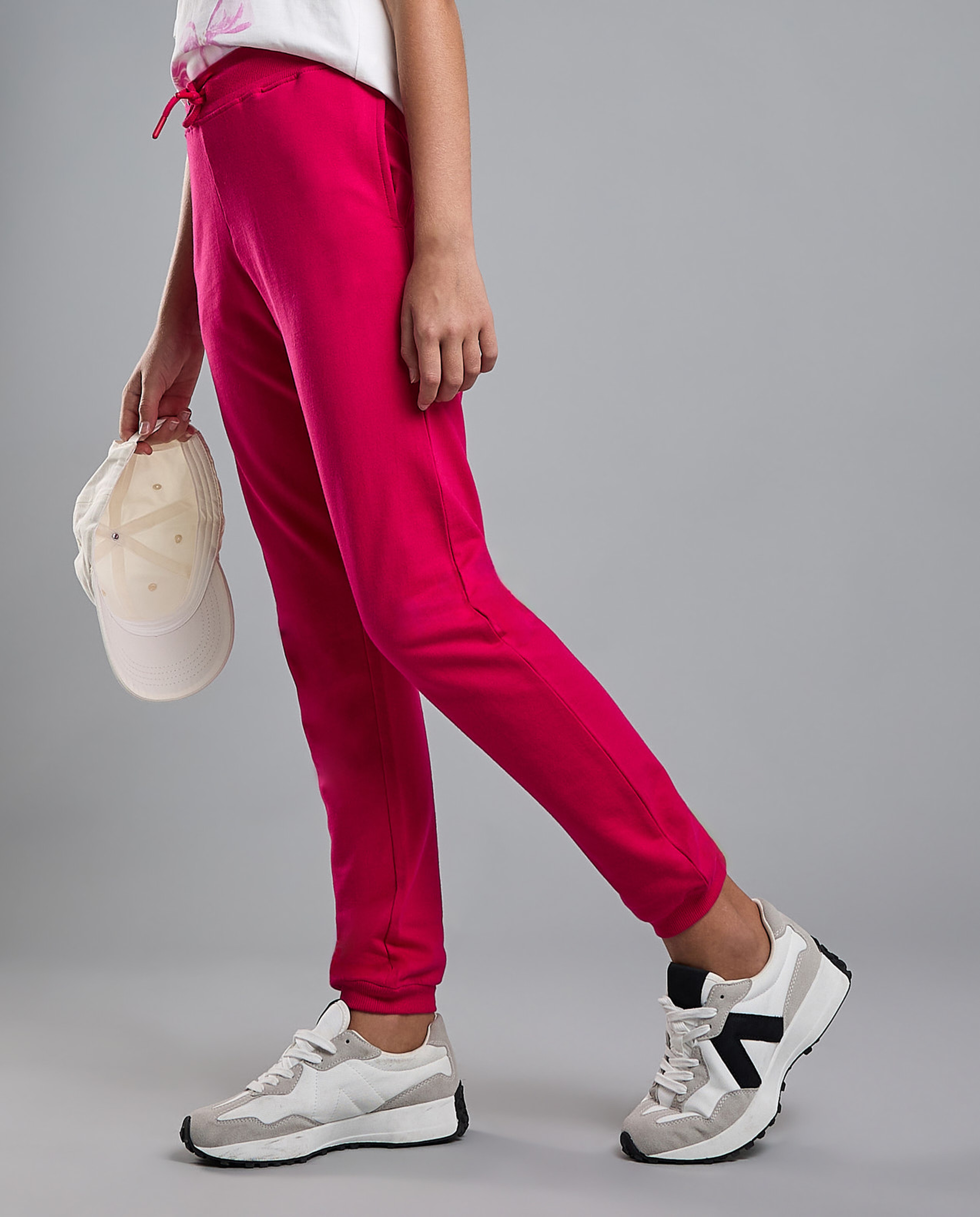 Solid Joggers with Drawstring Waist