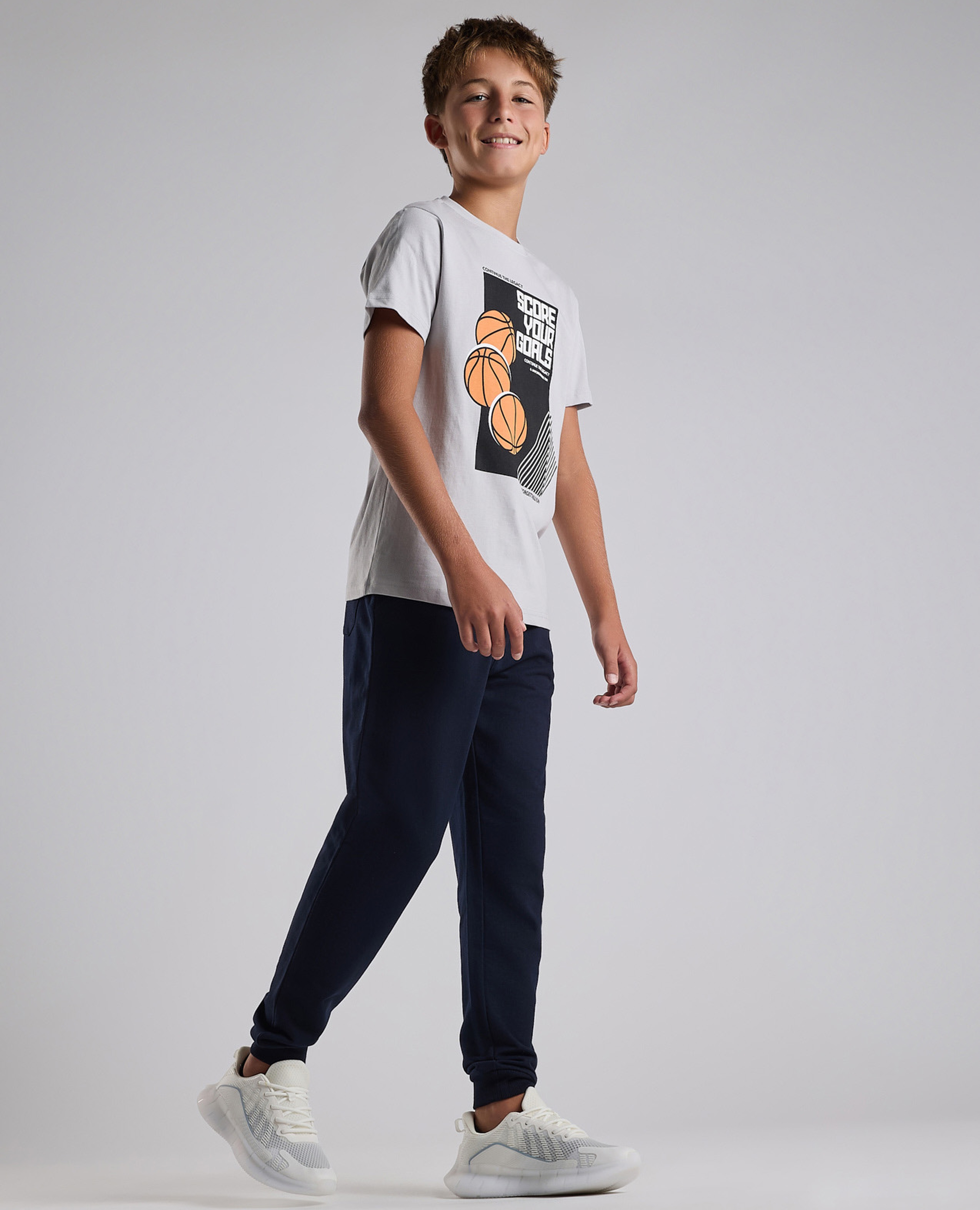 Solid Joggers with Drawstring Waist