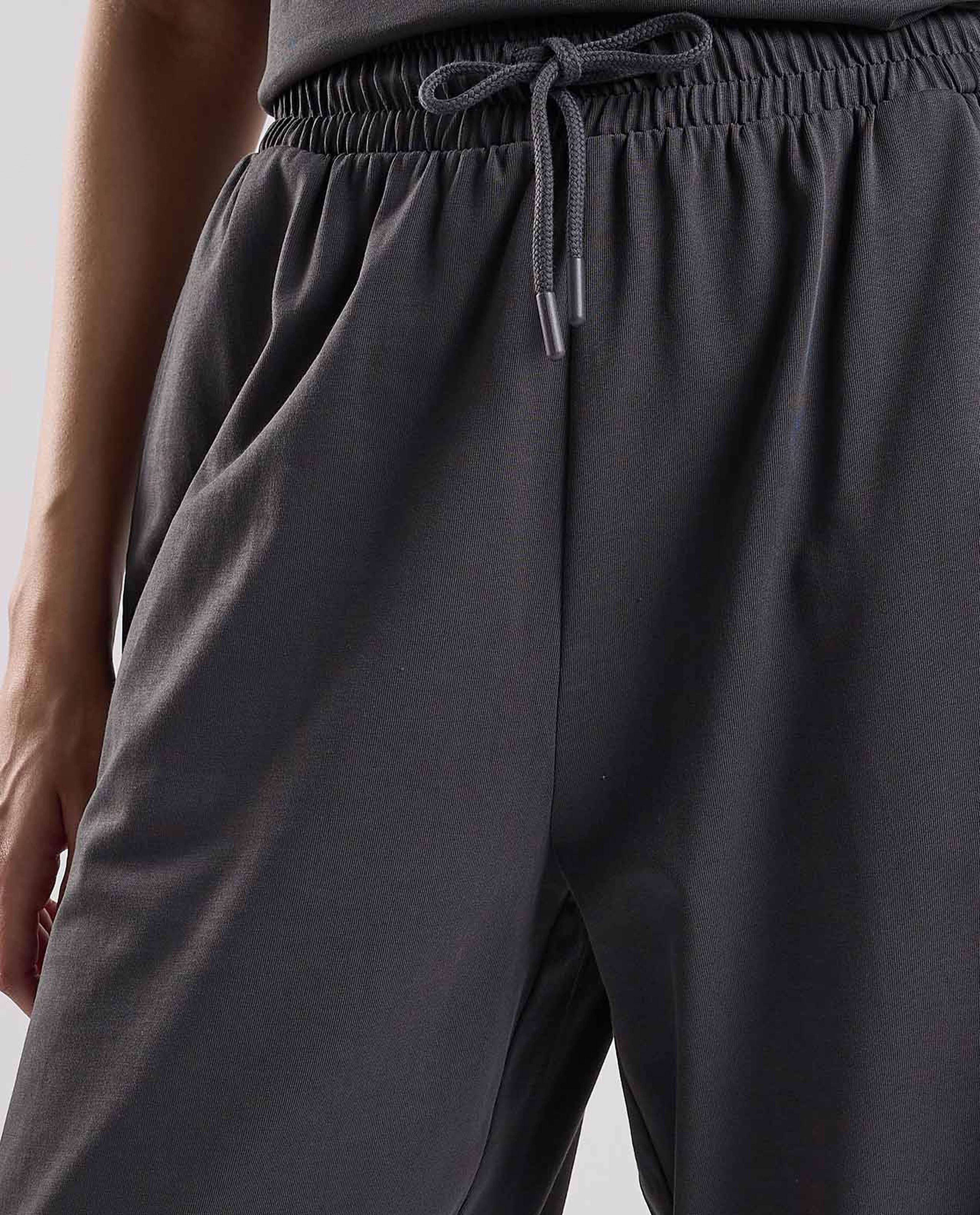 Solid Wide Leg Pants with Drawstring Waist