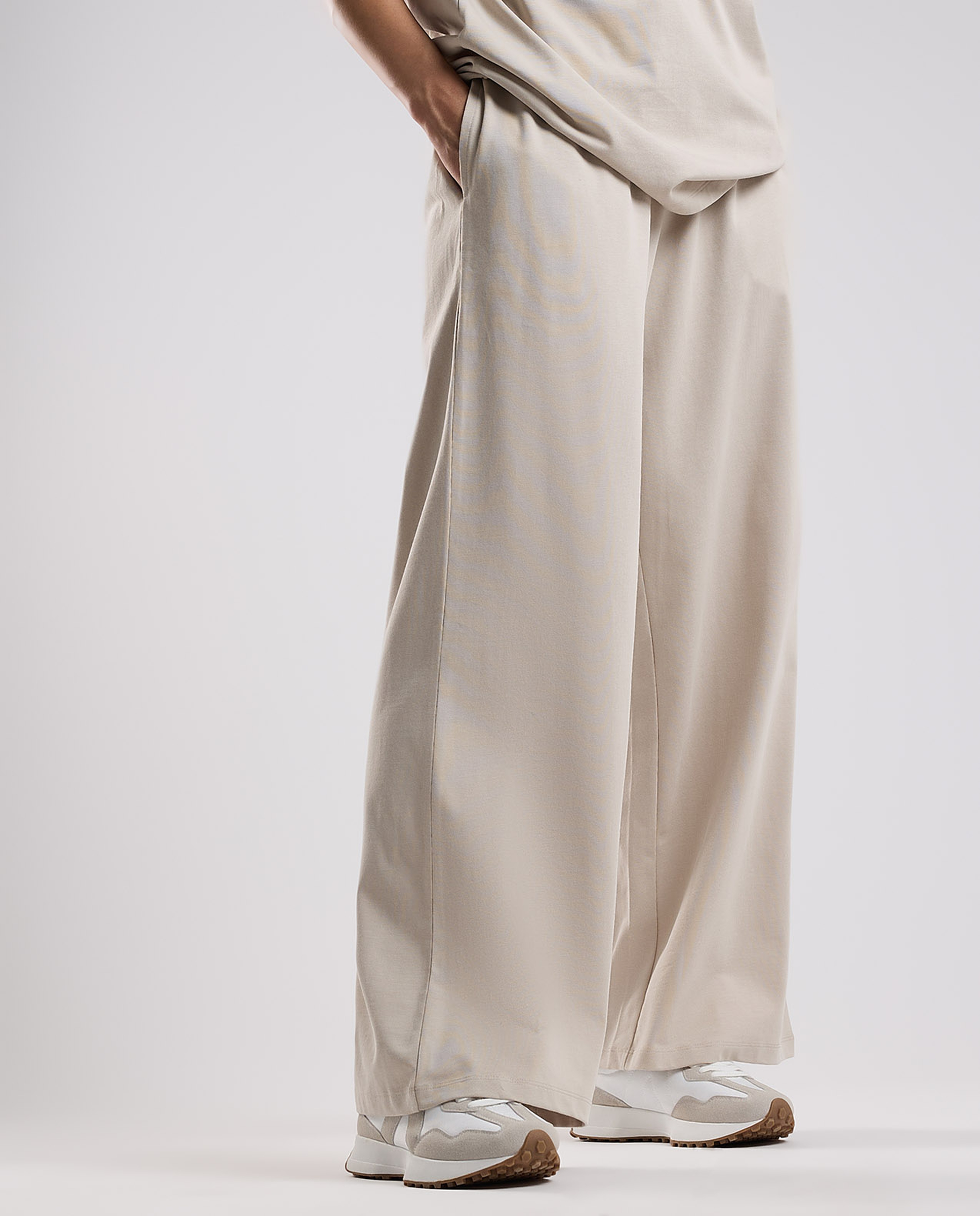 Solid Wide Leg Pants with Drawstring Waist