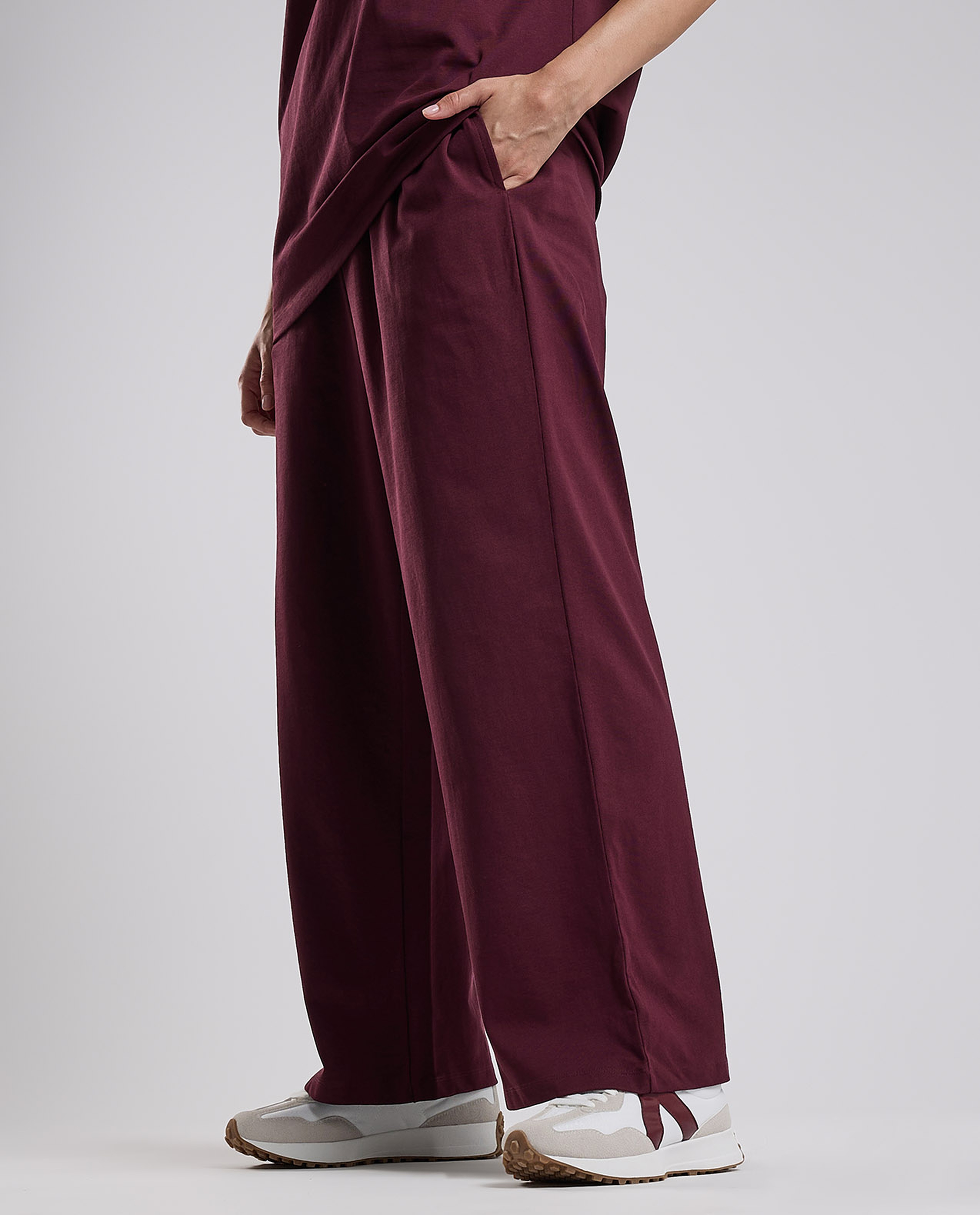 Solid Wide Leg Pants with Drawstring Waist