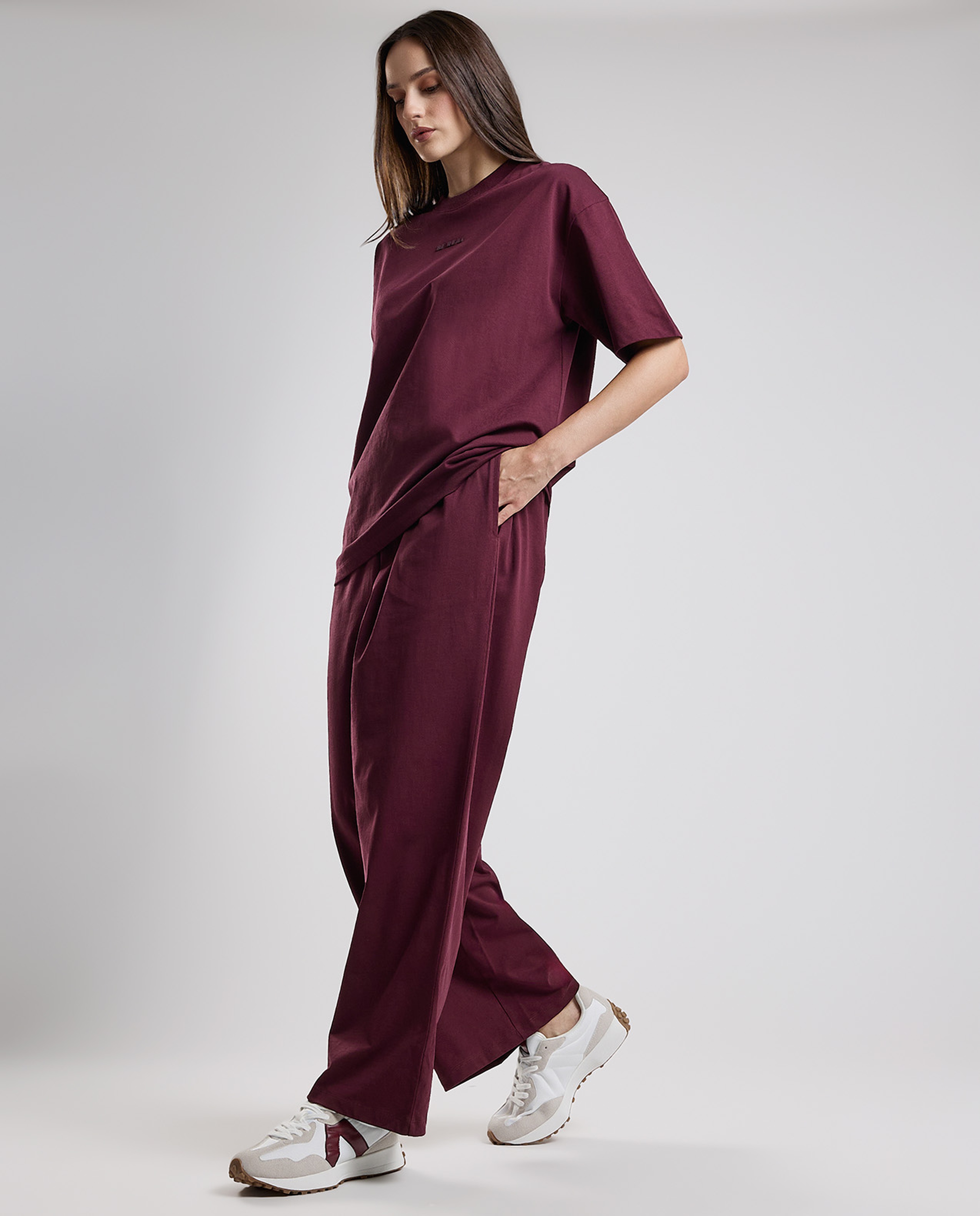 Solid Wide Leg Pants with Drawstring Waist