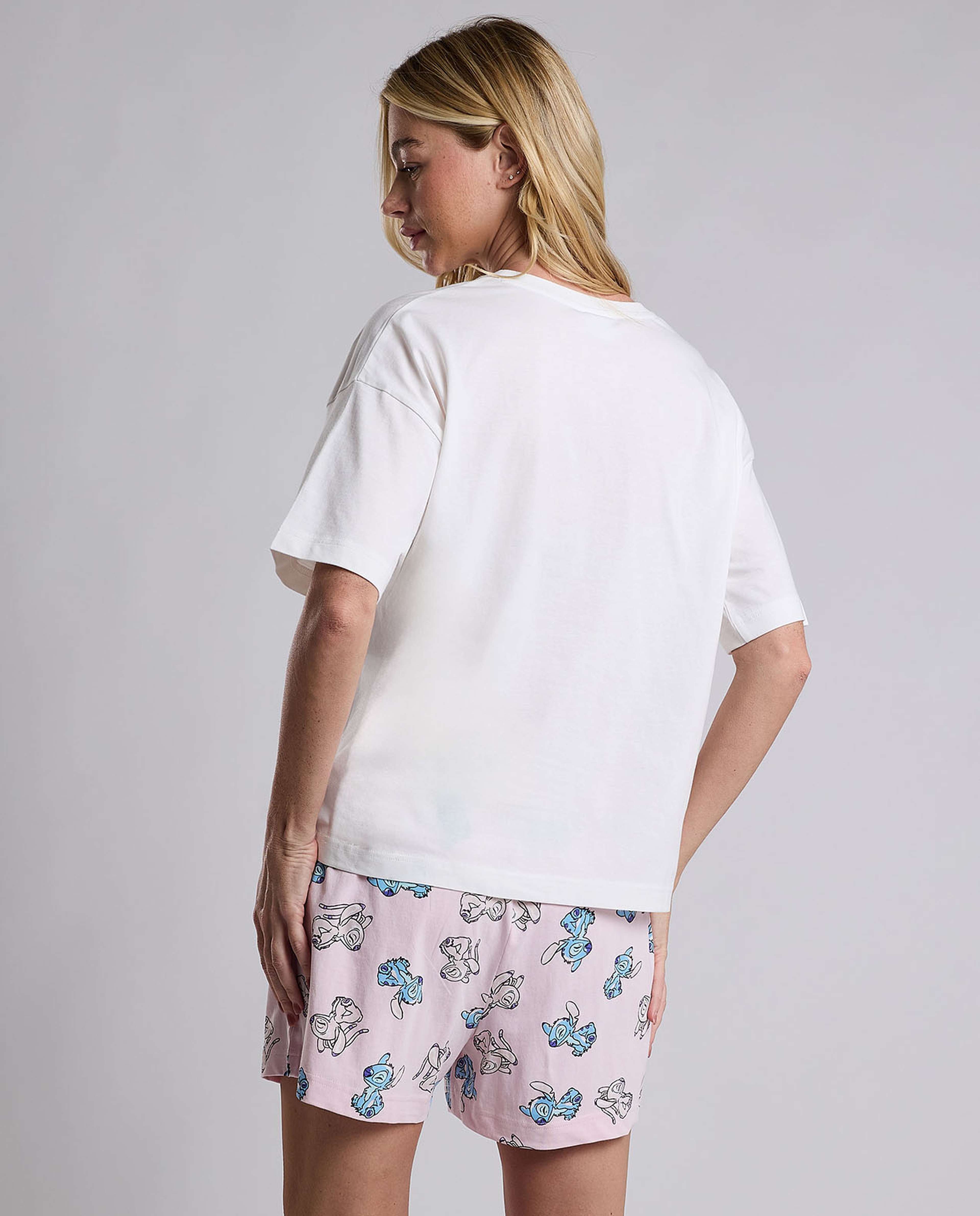 Stitch Print Shorty Pyjama Set
