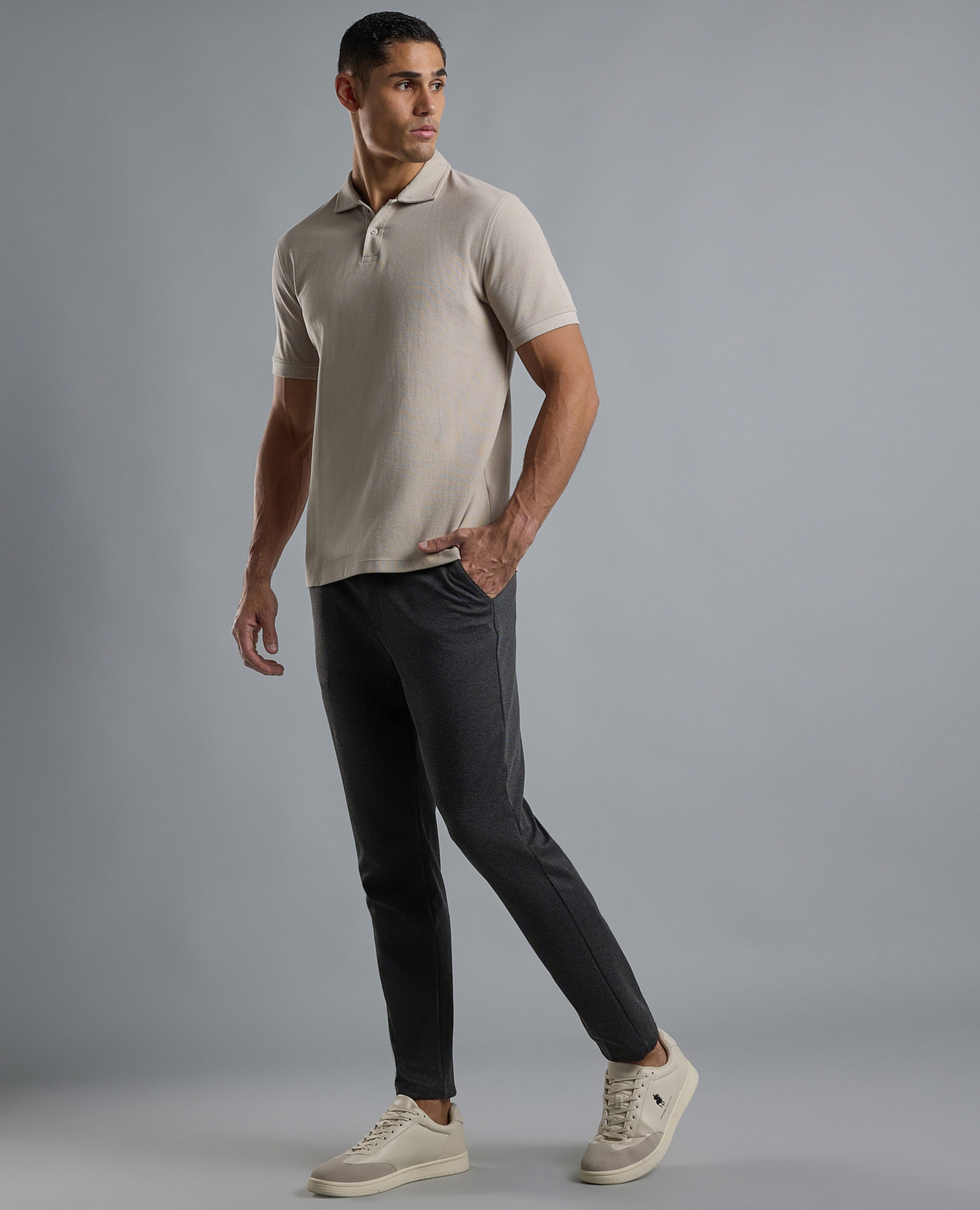 Textured Knit Pants with Button Closure