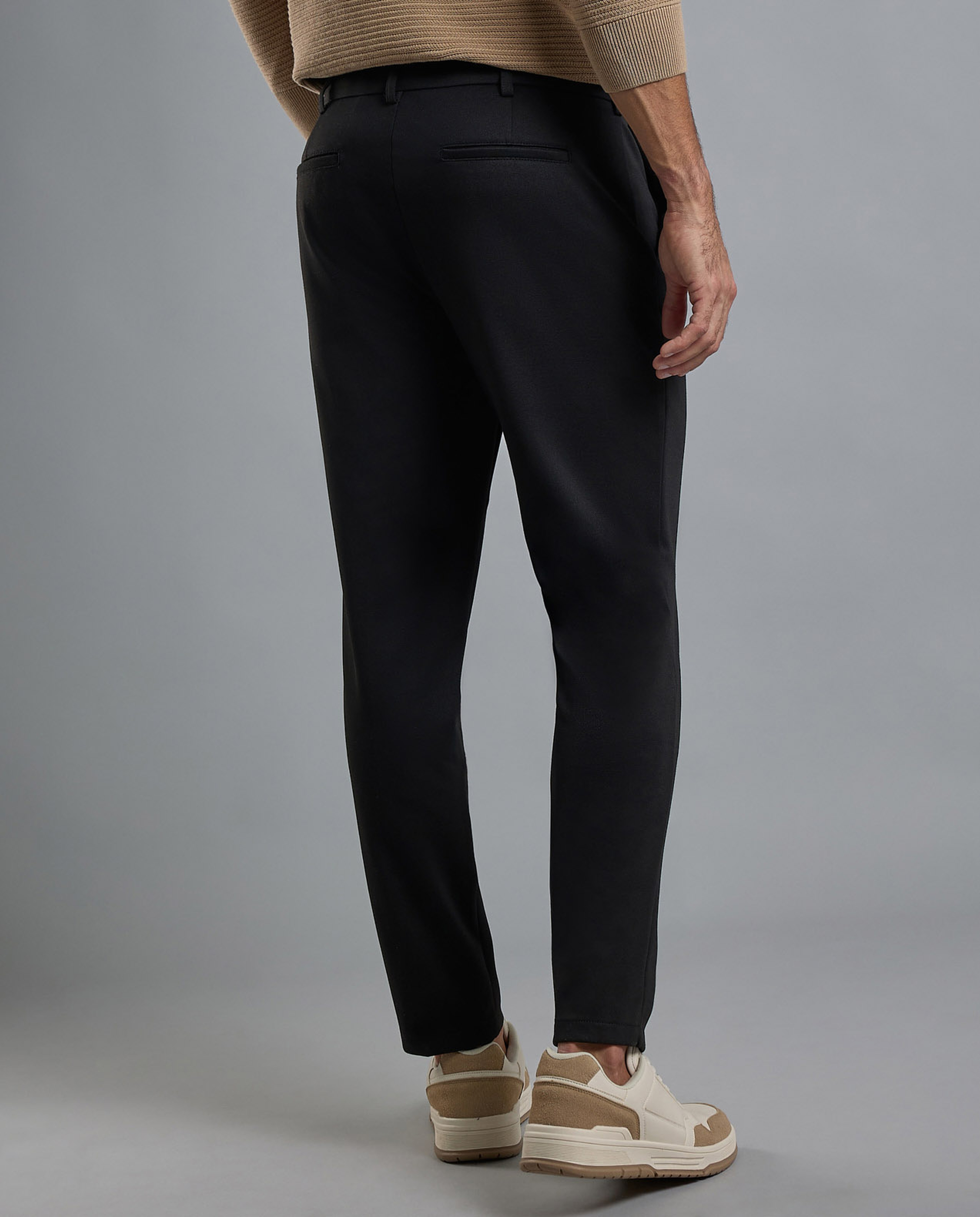 Textured Knit Pants with Button Closure