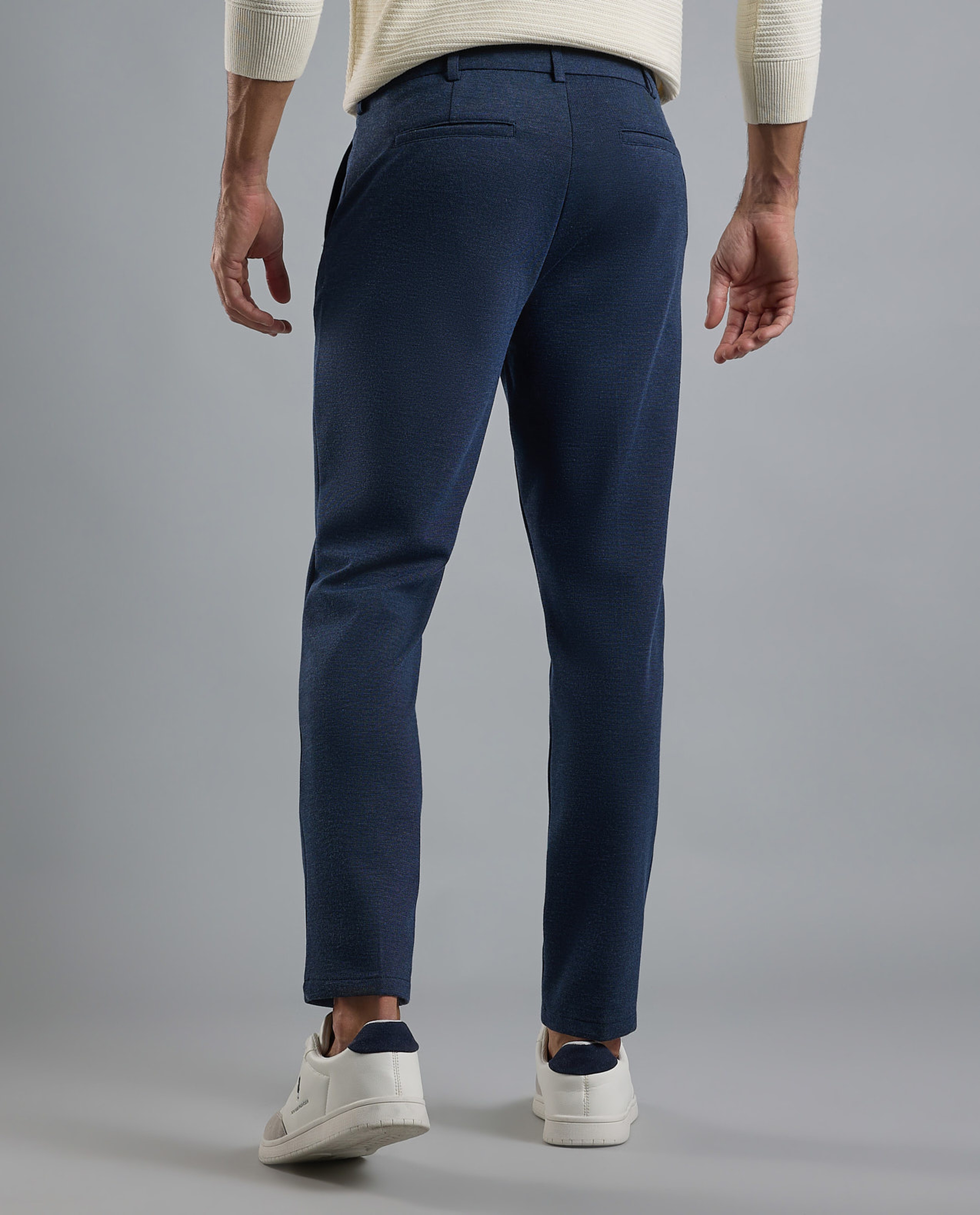 Textured Knit Pants with Button Closure