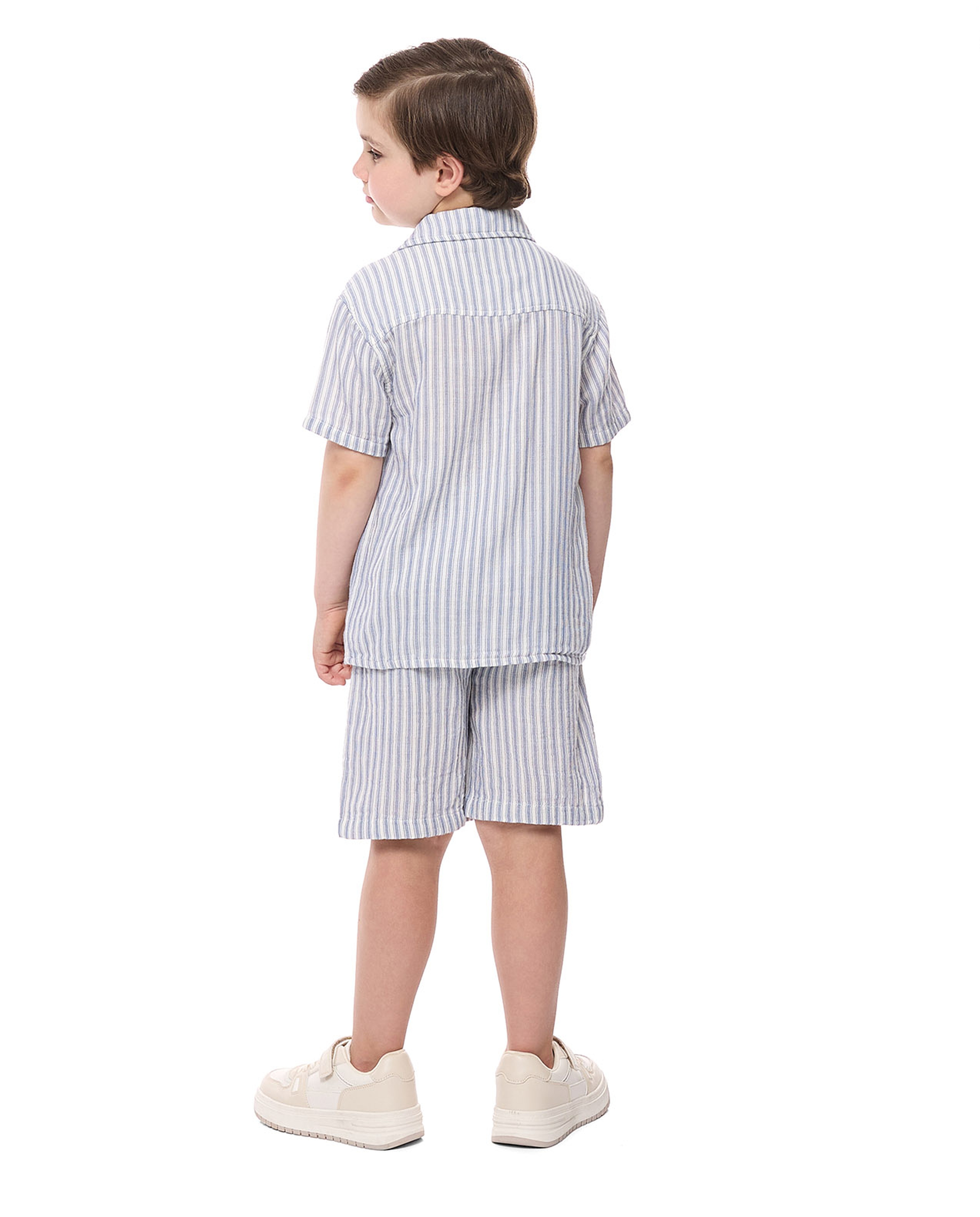 Striped Shirt and Shorts Set