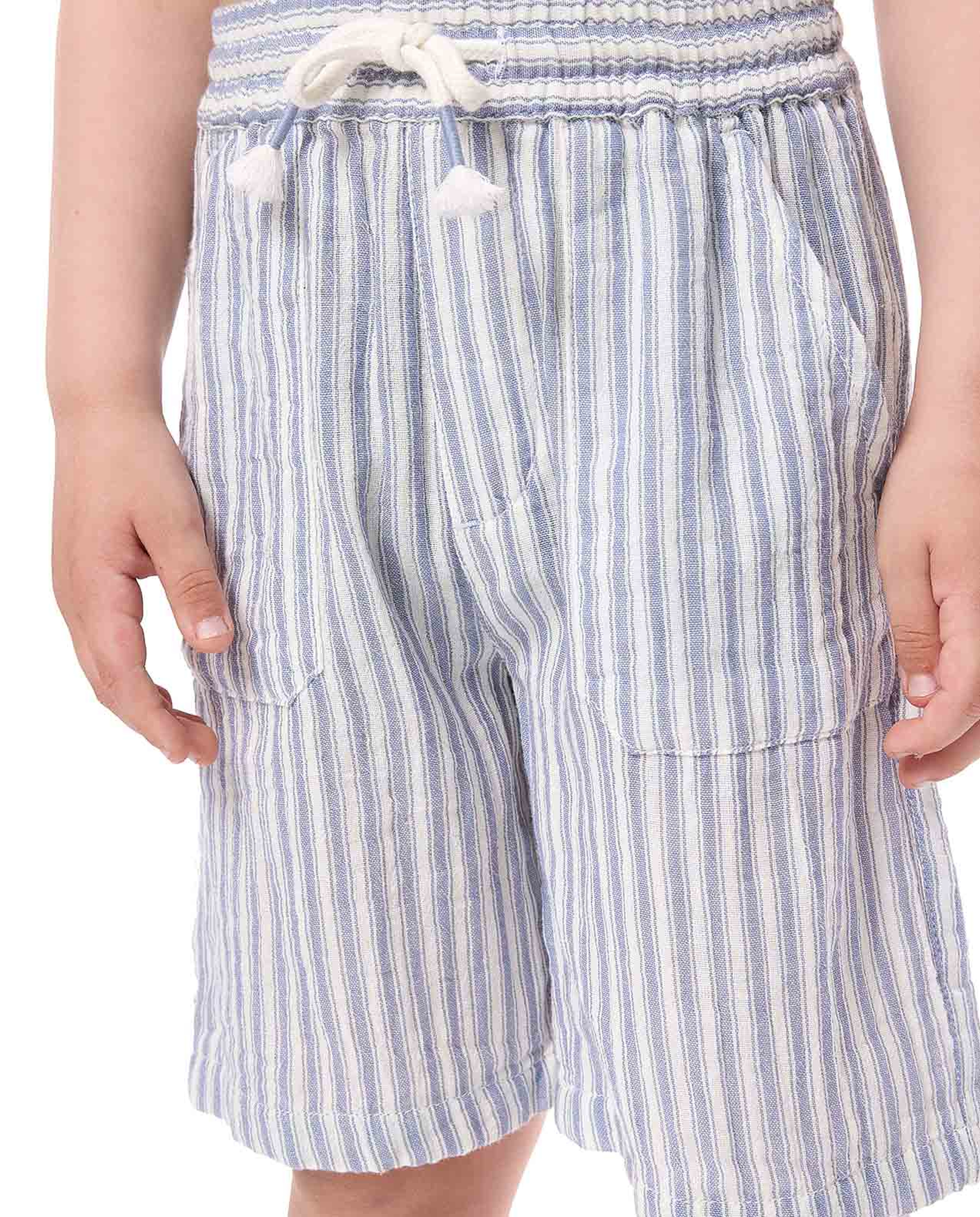 Striped Shirt and Shorts Set