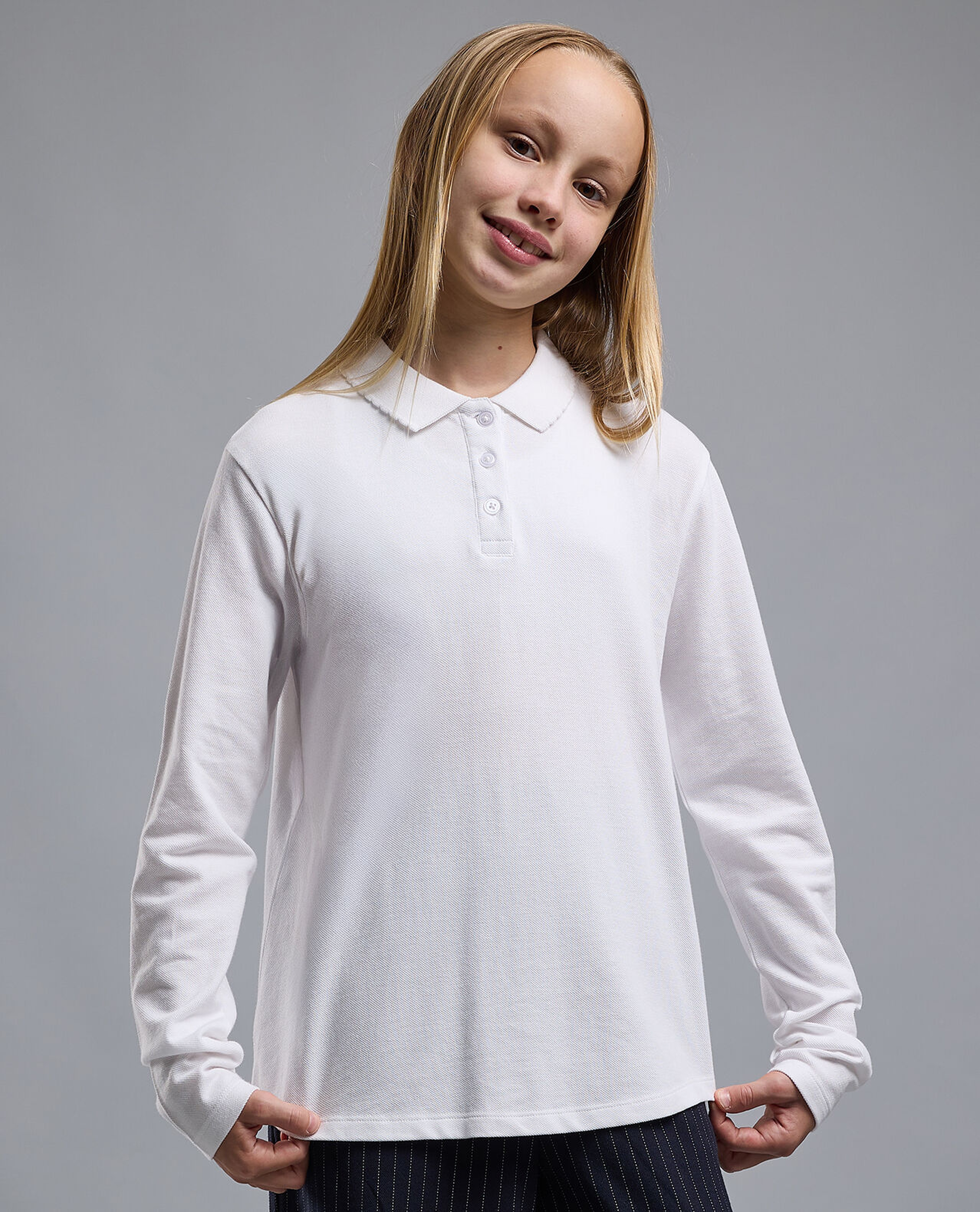 2 Pack Solid Polo T-Shirts with Long Sleeves