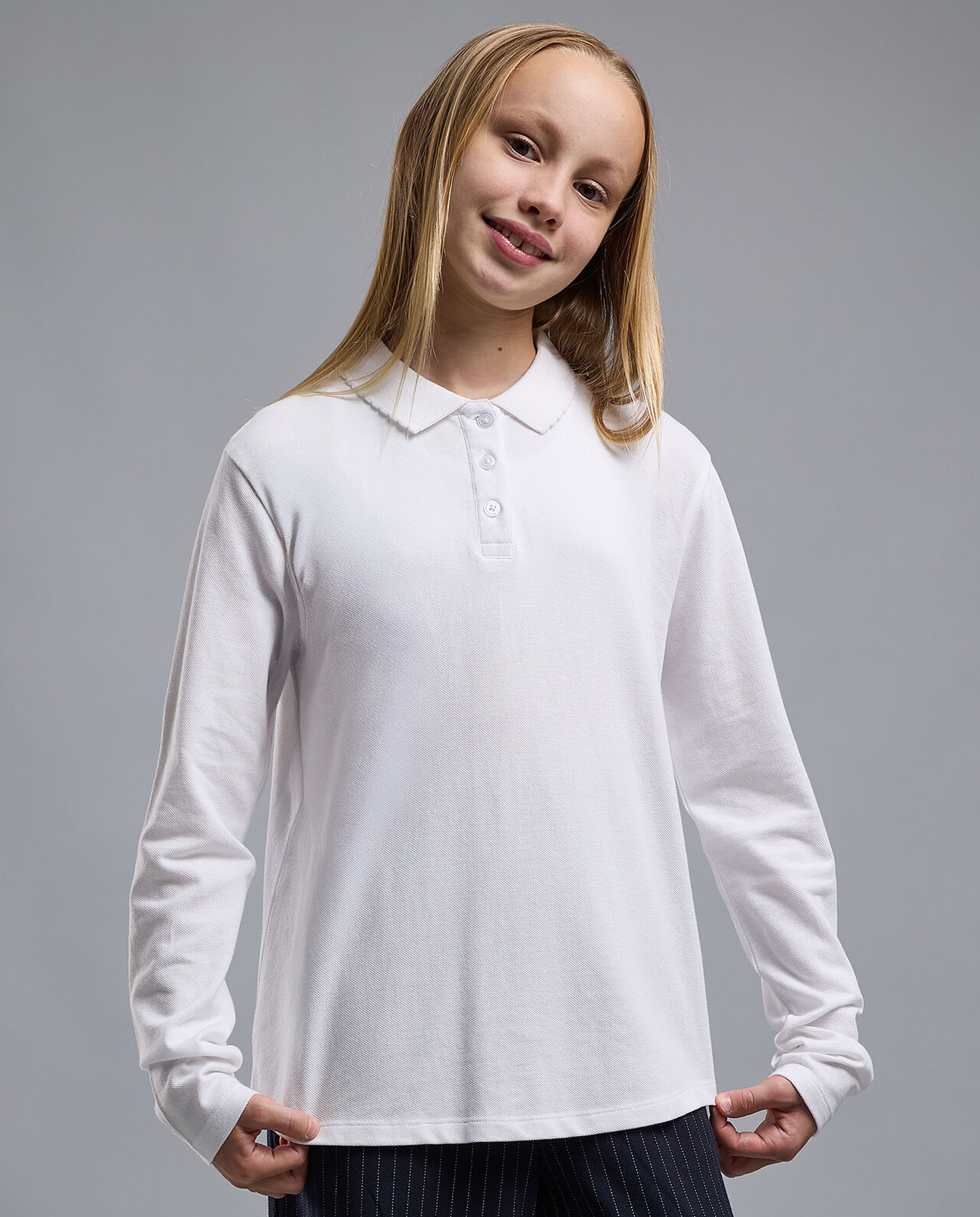 2 Pack Solid Polo T-Shirts with Long Sleeves