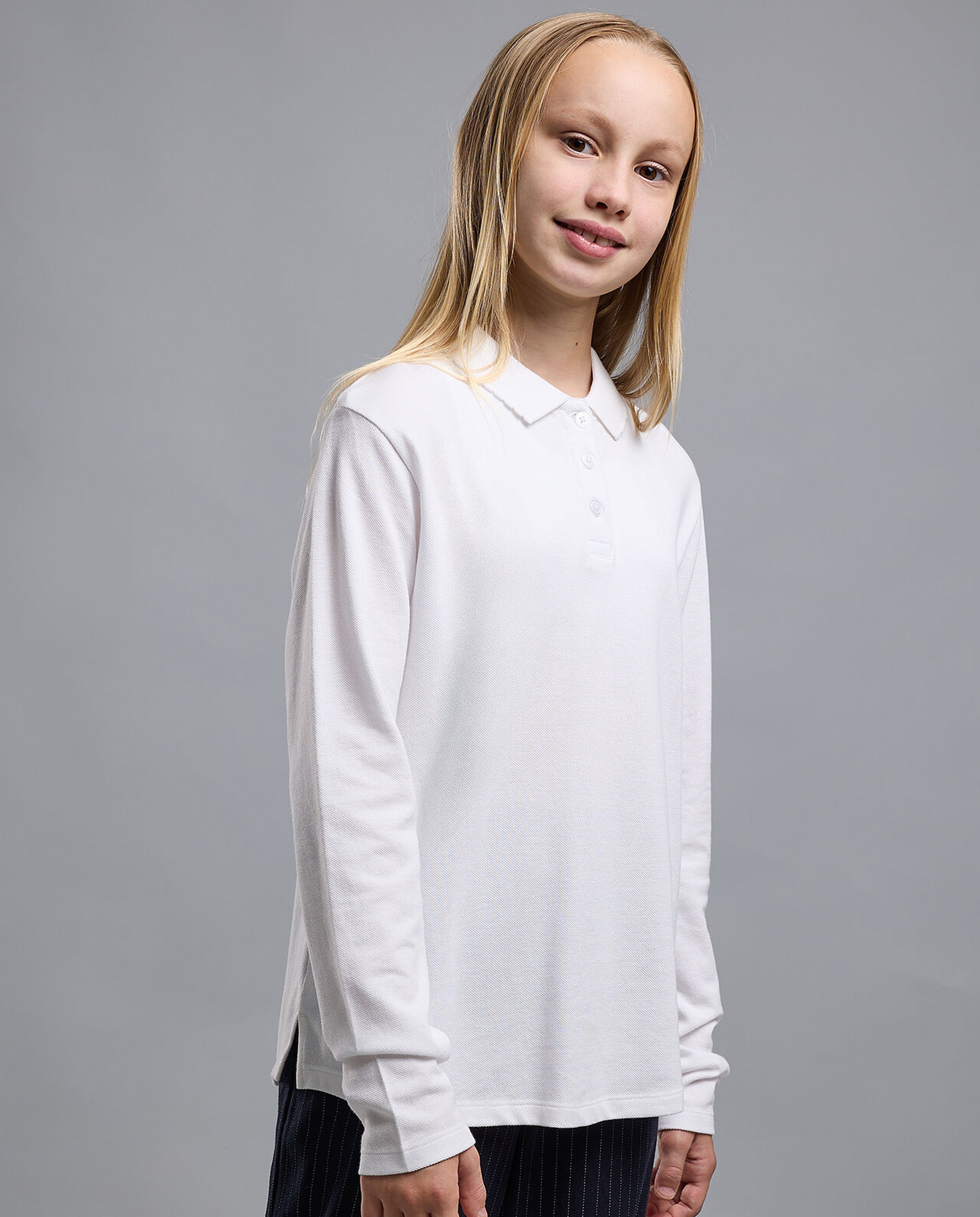 2 Pack Solid Polo T-Shirts with Long Sleeves