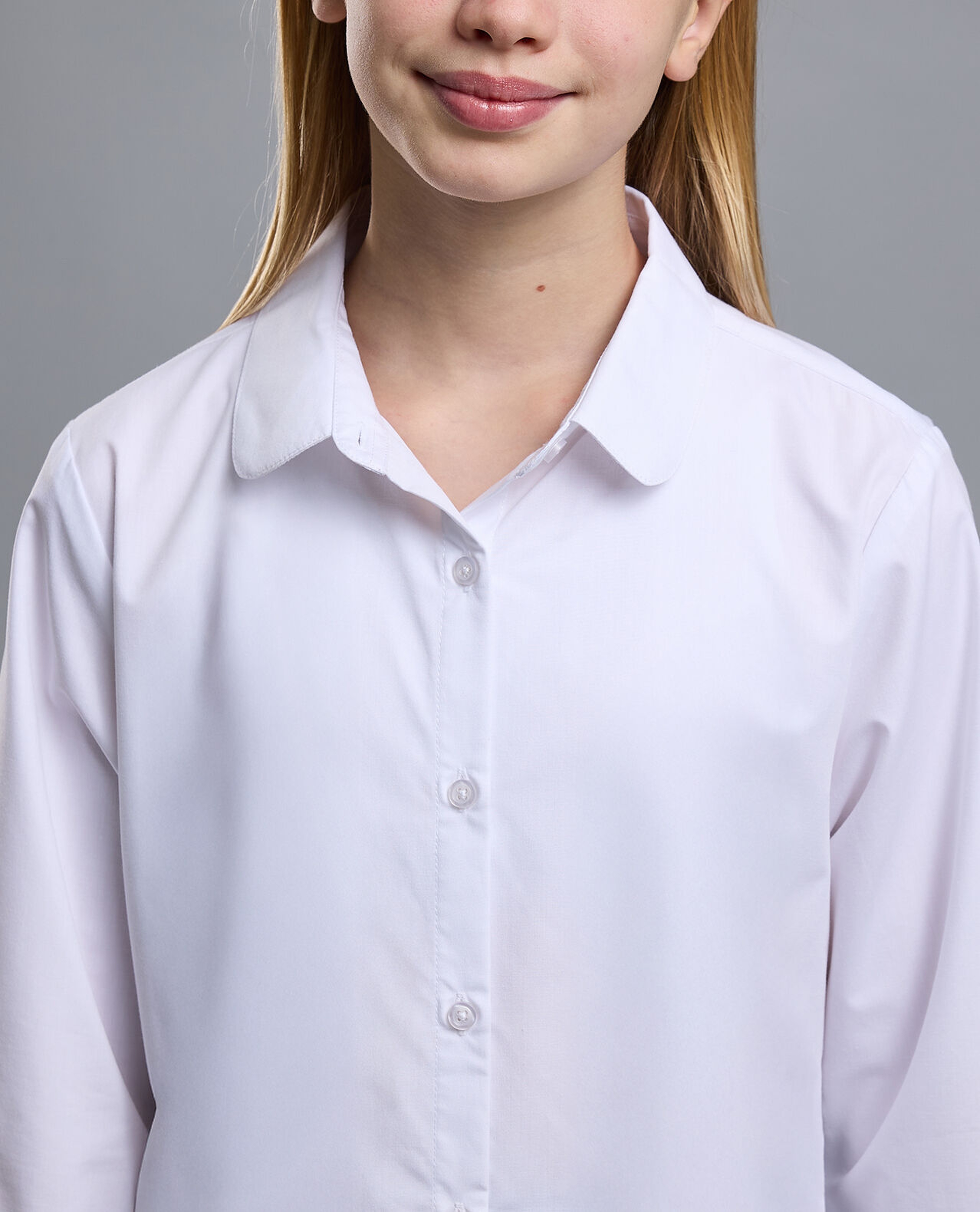 Solid Shirt with Classic Collar and 3/4 Sleeves