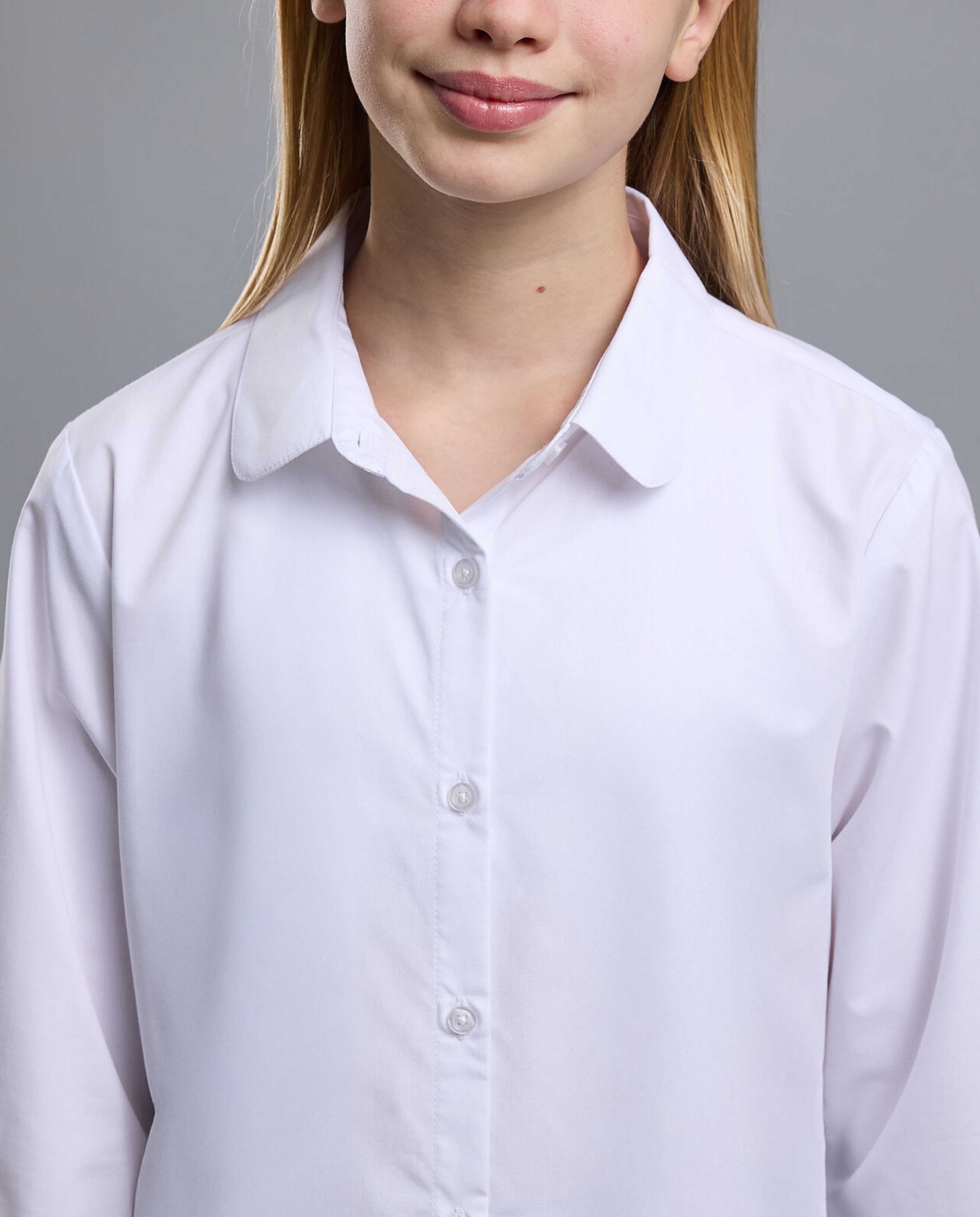 Solid Shirt with Classic Collar and 3/4 Sleeves