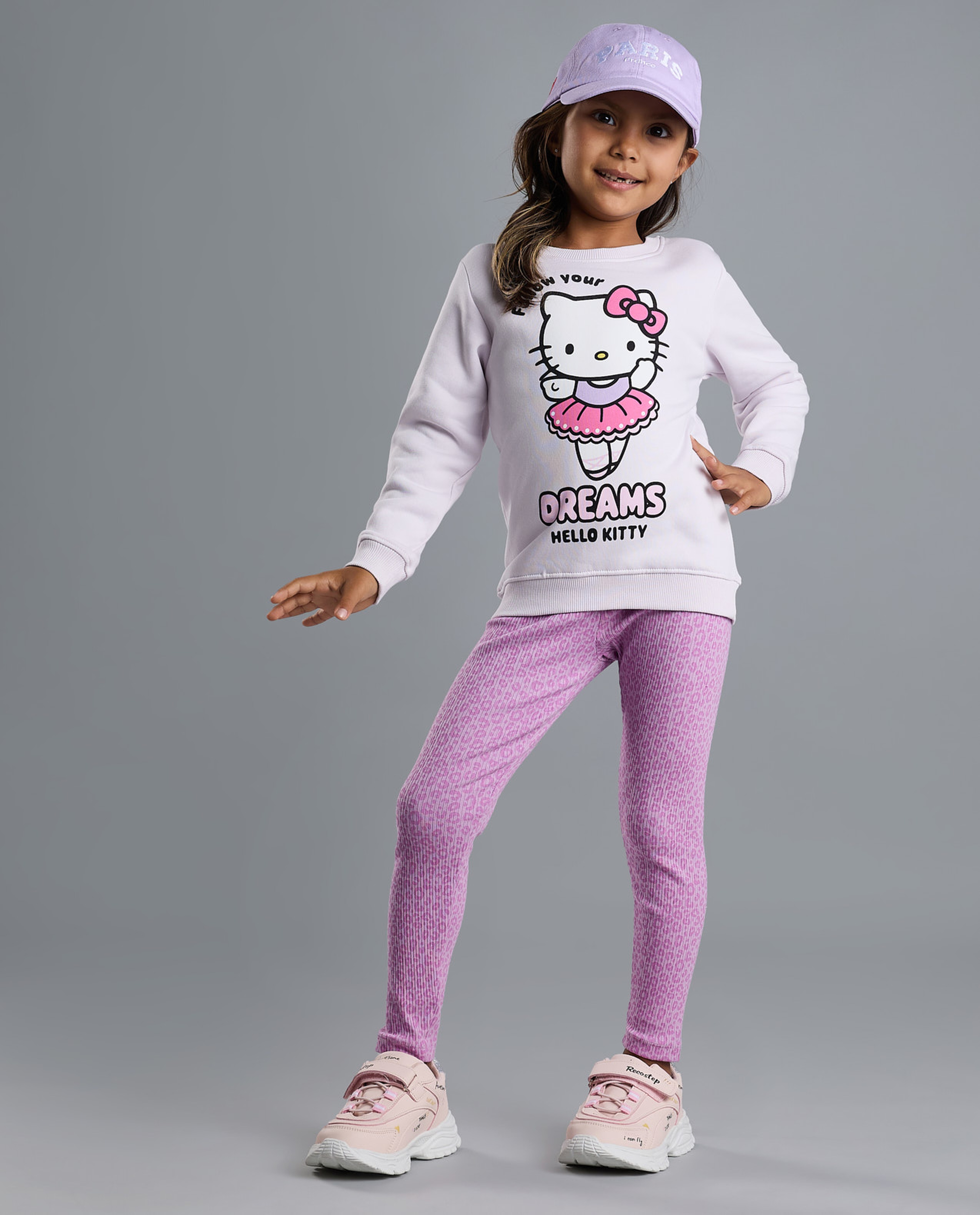 Hello Kitty Sweatshirt with Crew Neck and Long Sleeves