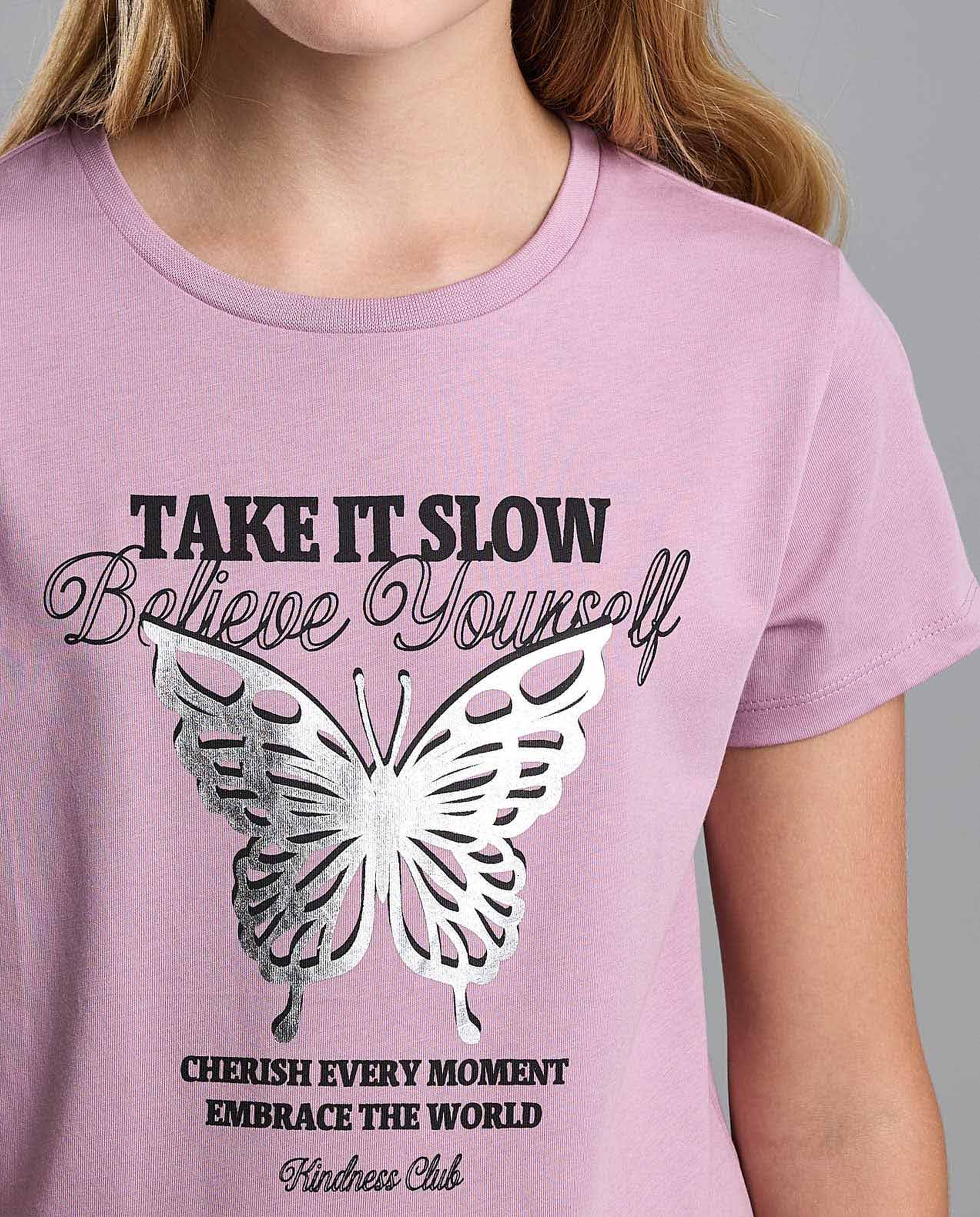 Printed T-Shirt with Crew Neck and Short Sleeves