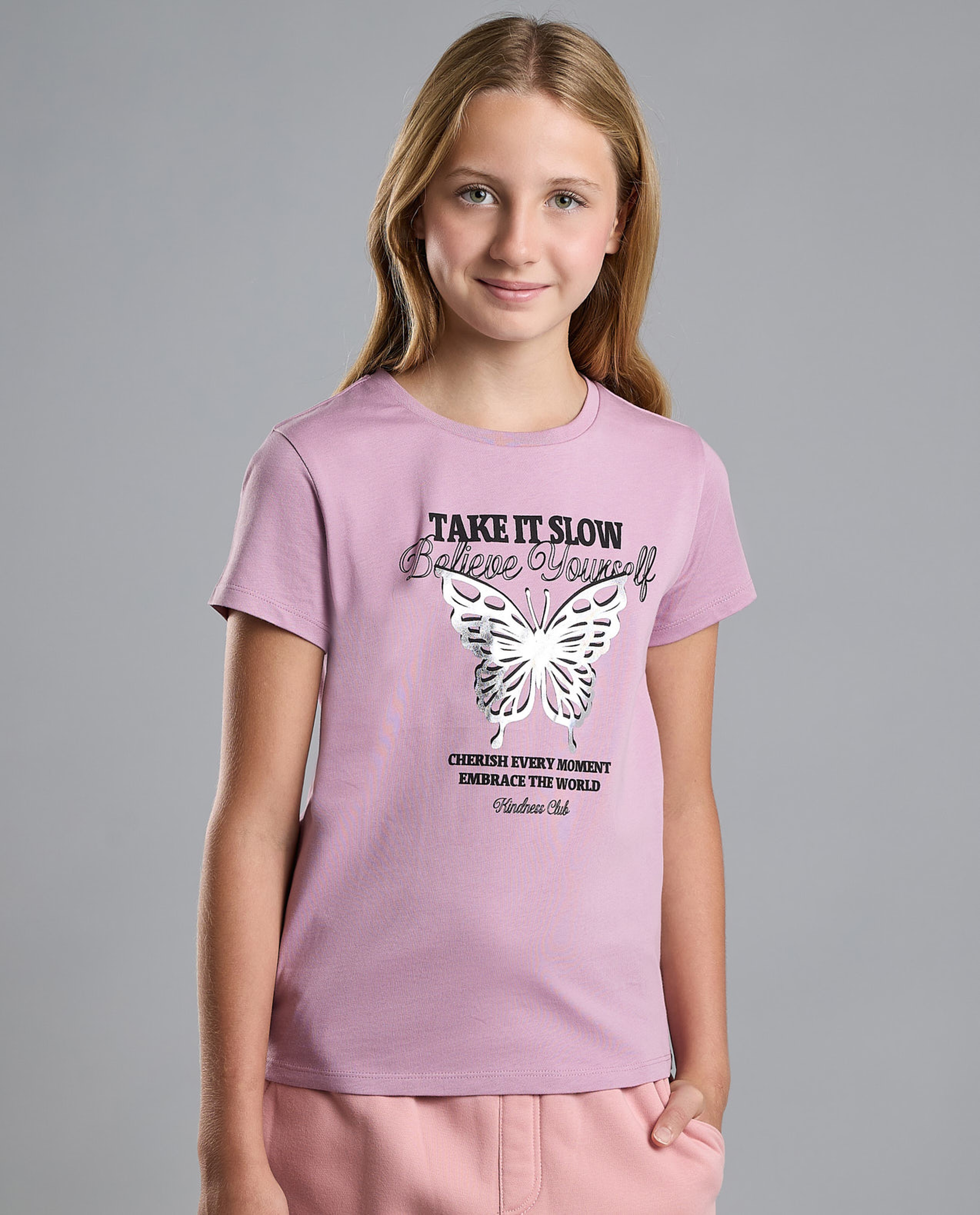 Printed T-Shirt with Crew Neck and Short Sleeves