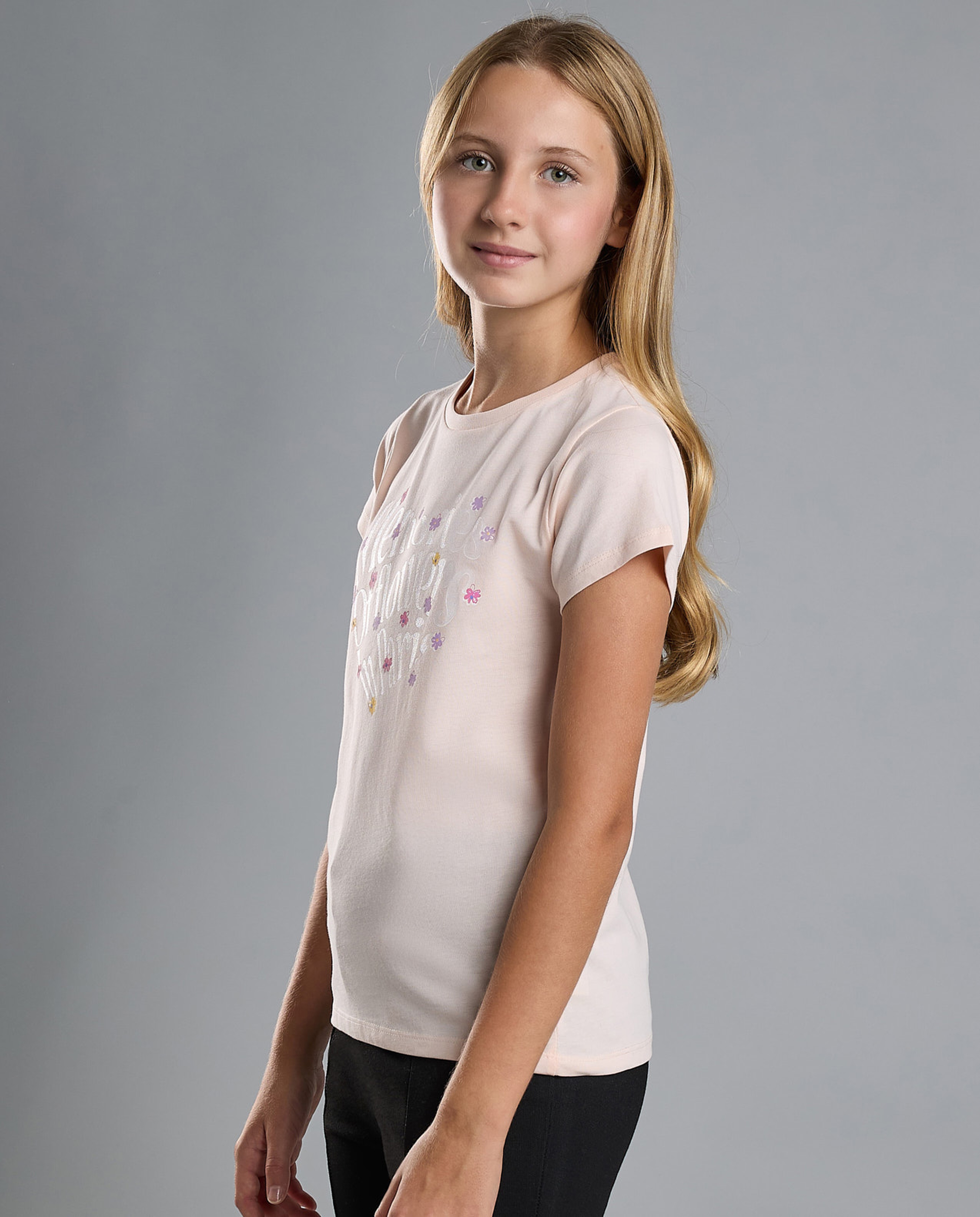 Printed T-Shirt with Crew Neck and Short Sleeves