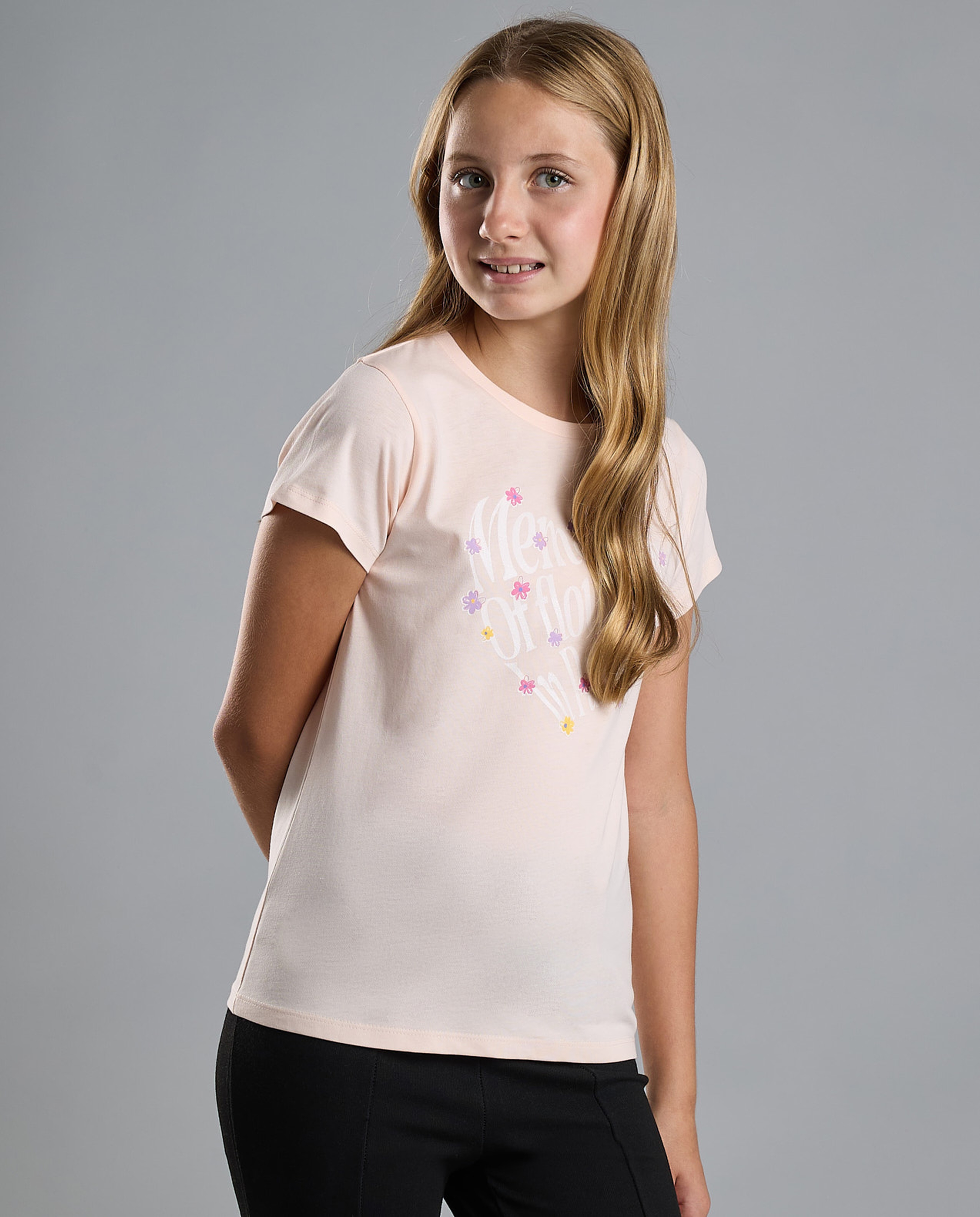 Printed T-Shirt with Crew Neck and Short Sleeves