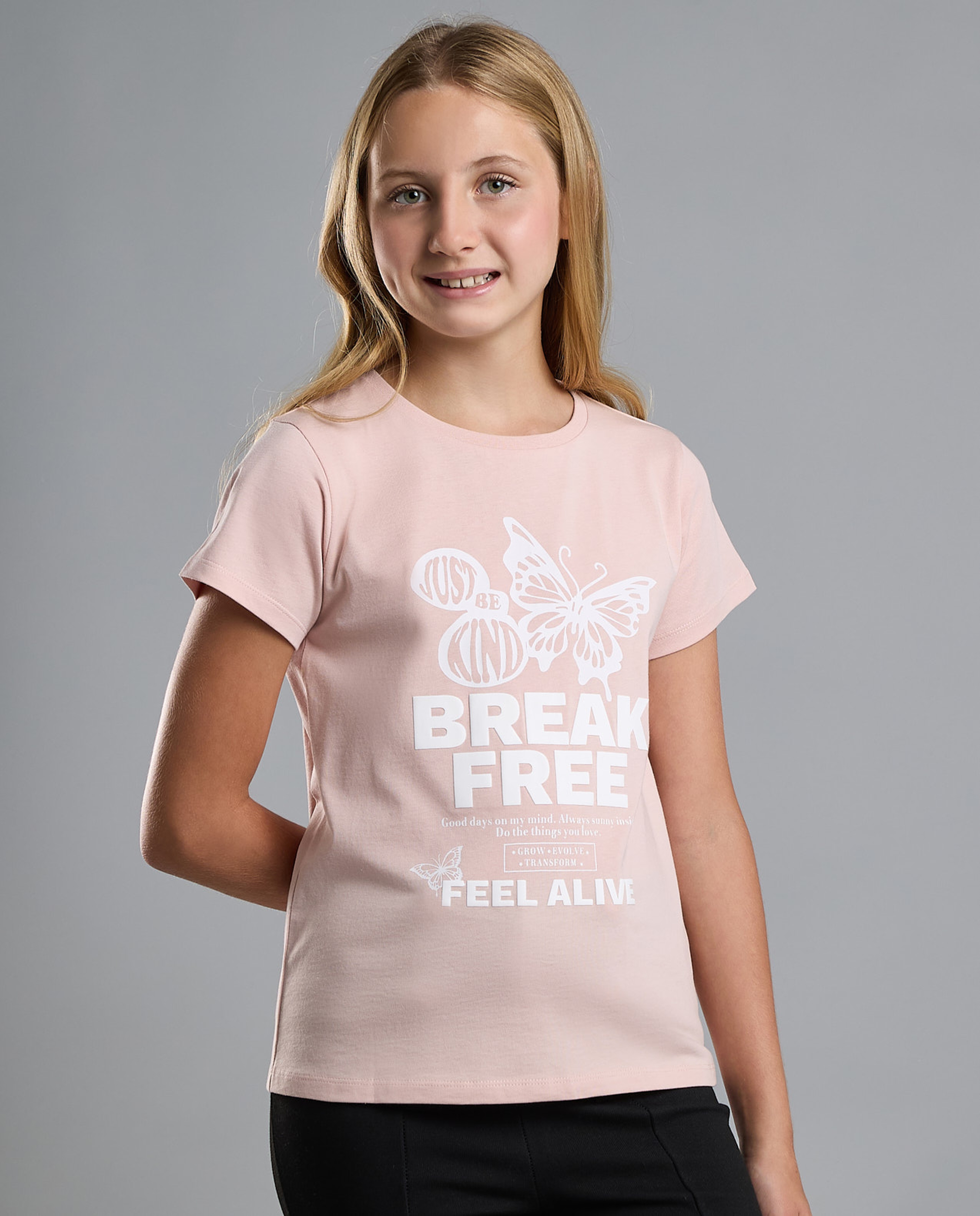 Printed T-Shirt with Crew Neck and Short Sleeves