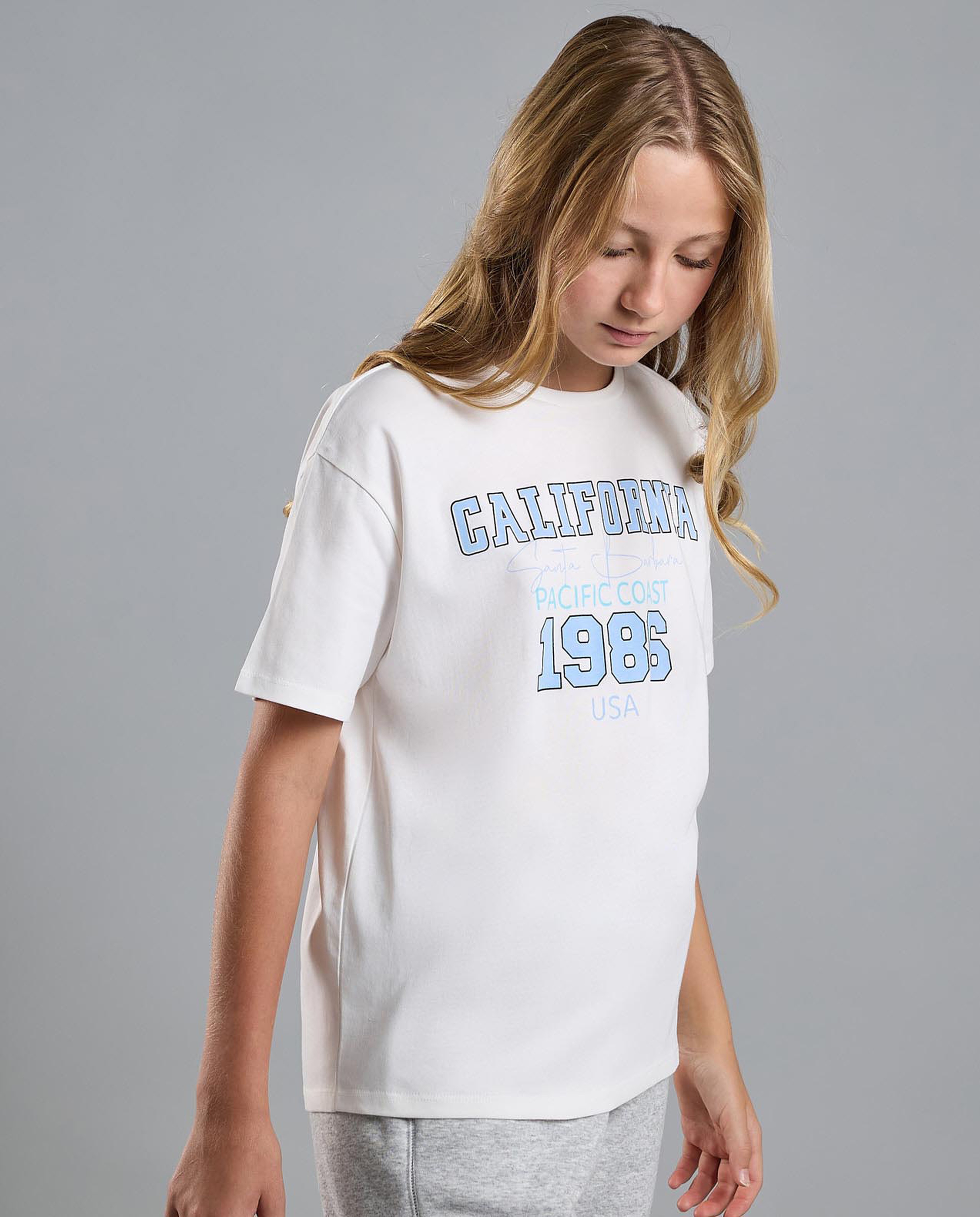 Printed T-Shirt with Crew Neck and Short Sleeves