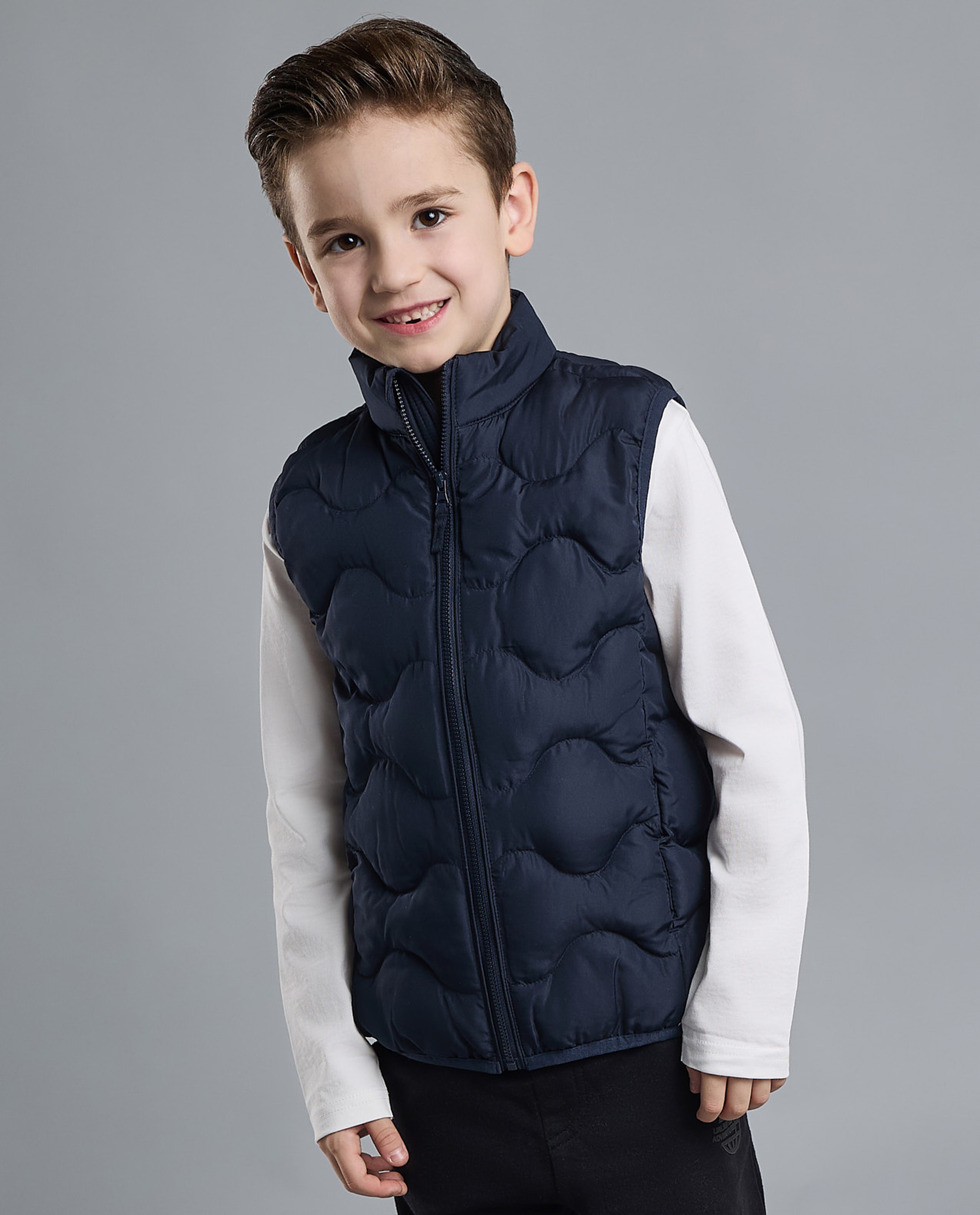 Quilted Gilet with Zipper Closure