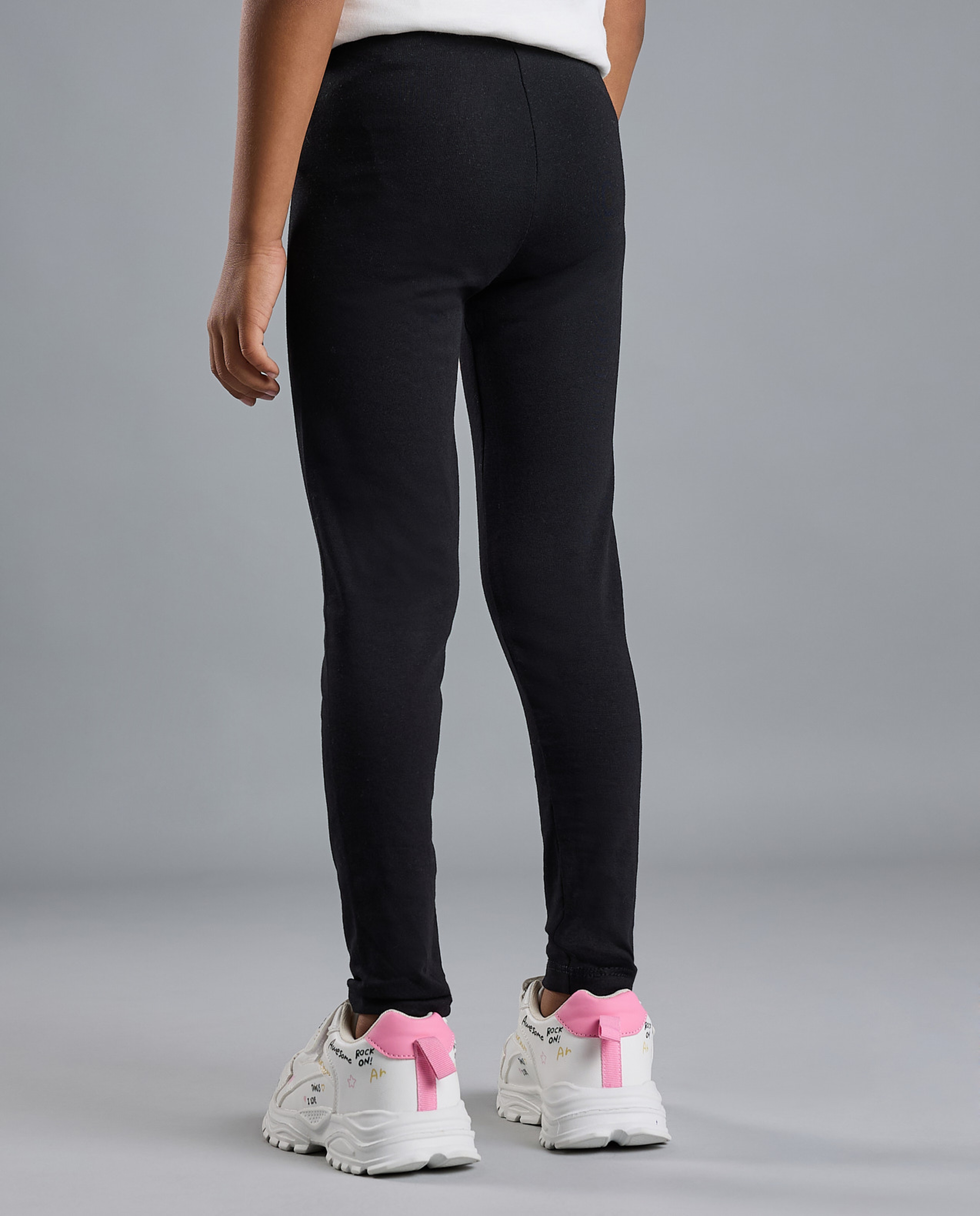 Solid Leggings with Elastic Waist