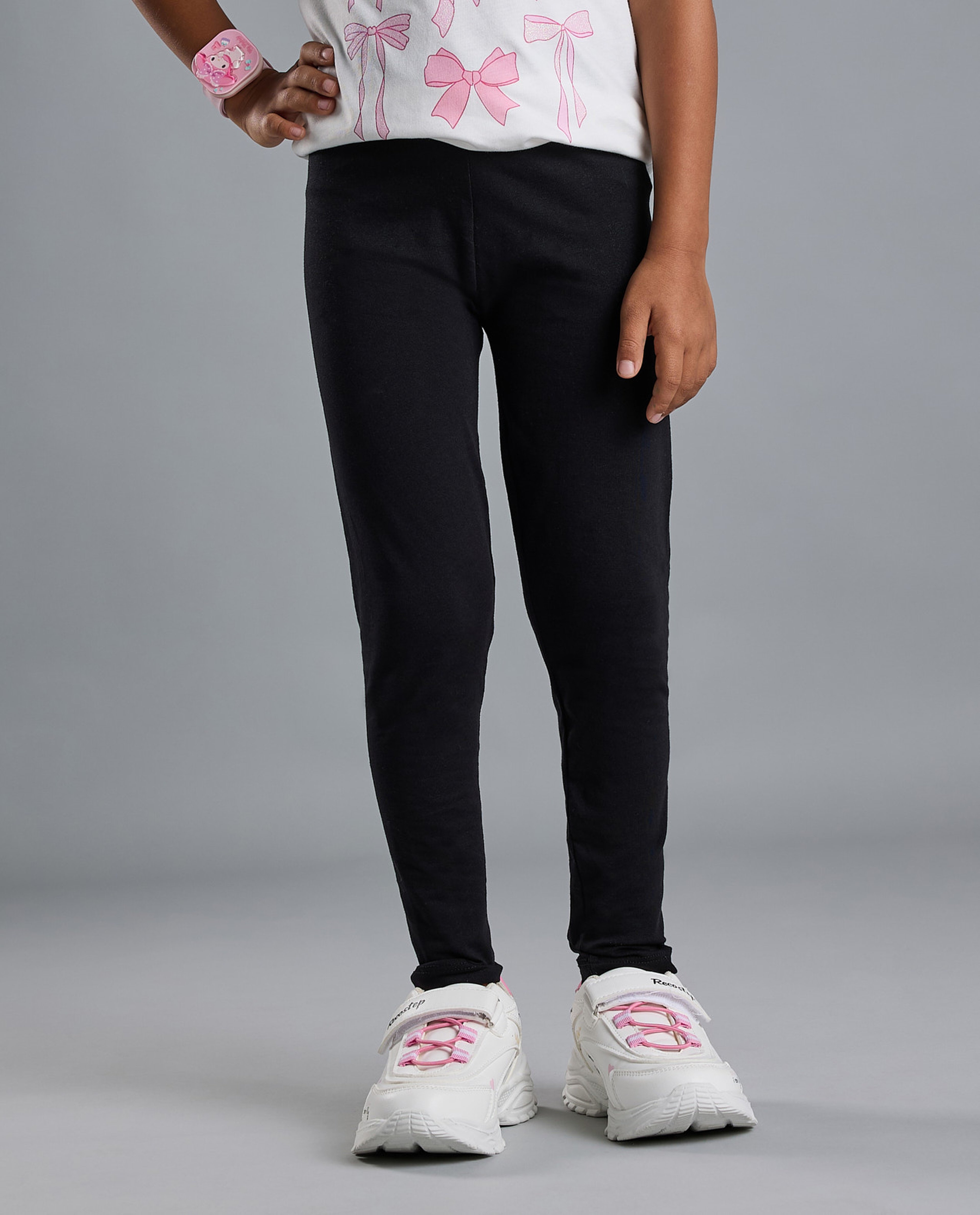 Solid Leggings with Elastic Waist