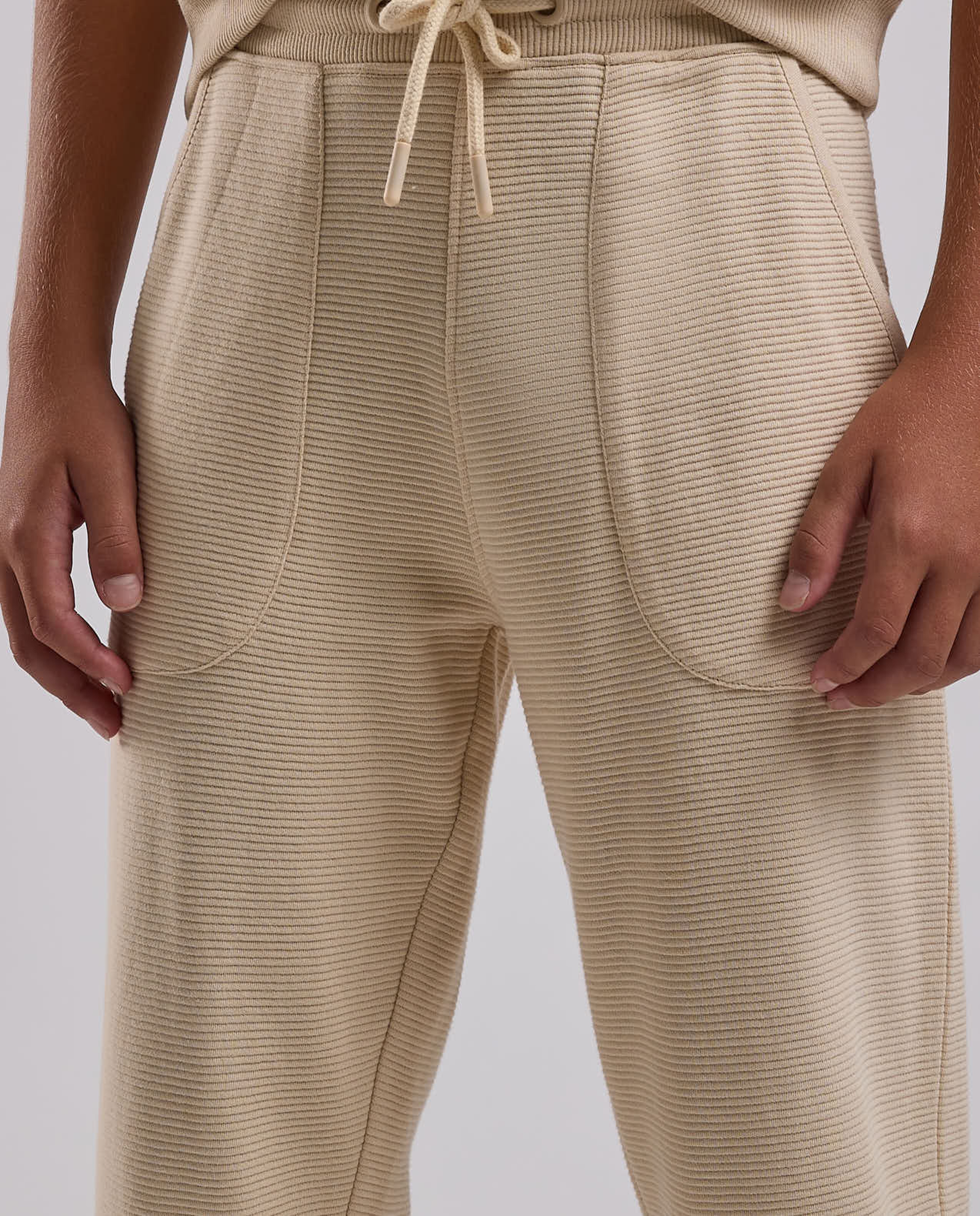 Textured Joggers with Drawstring Waist