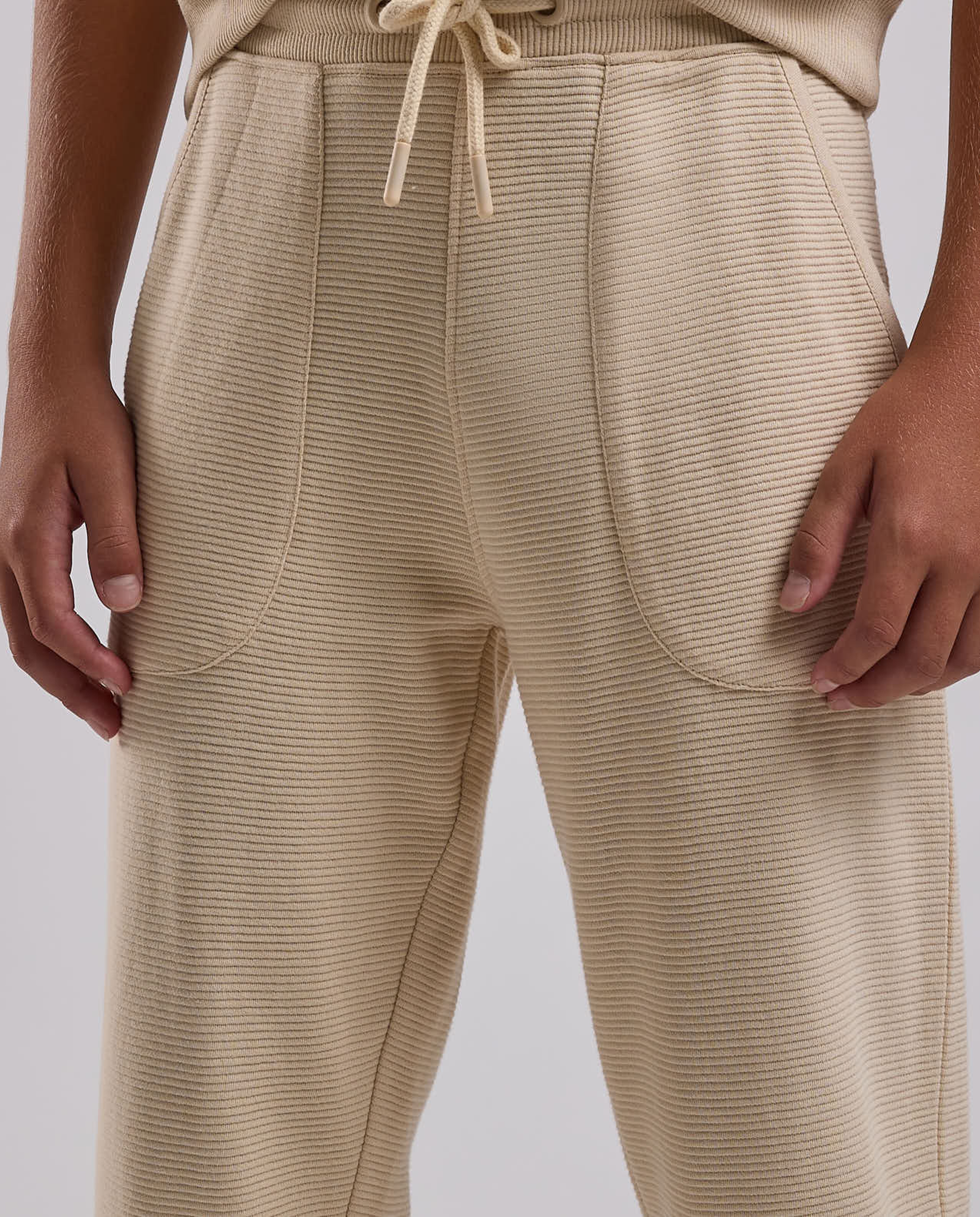 Textured Joggers with Drawstring Waist