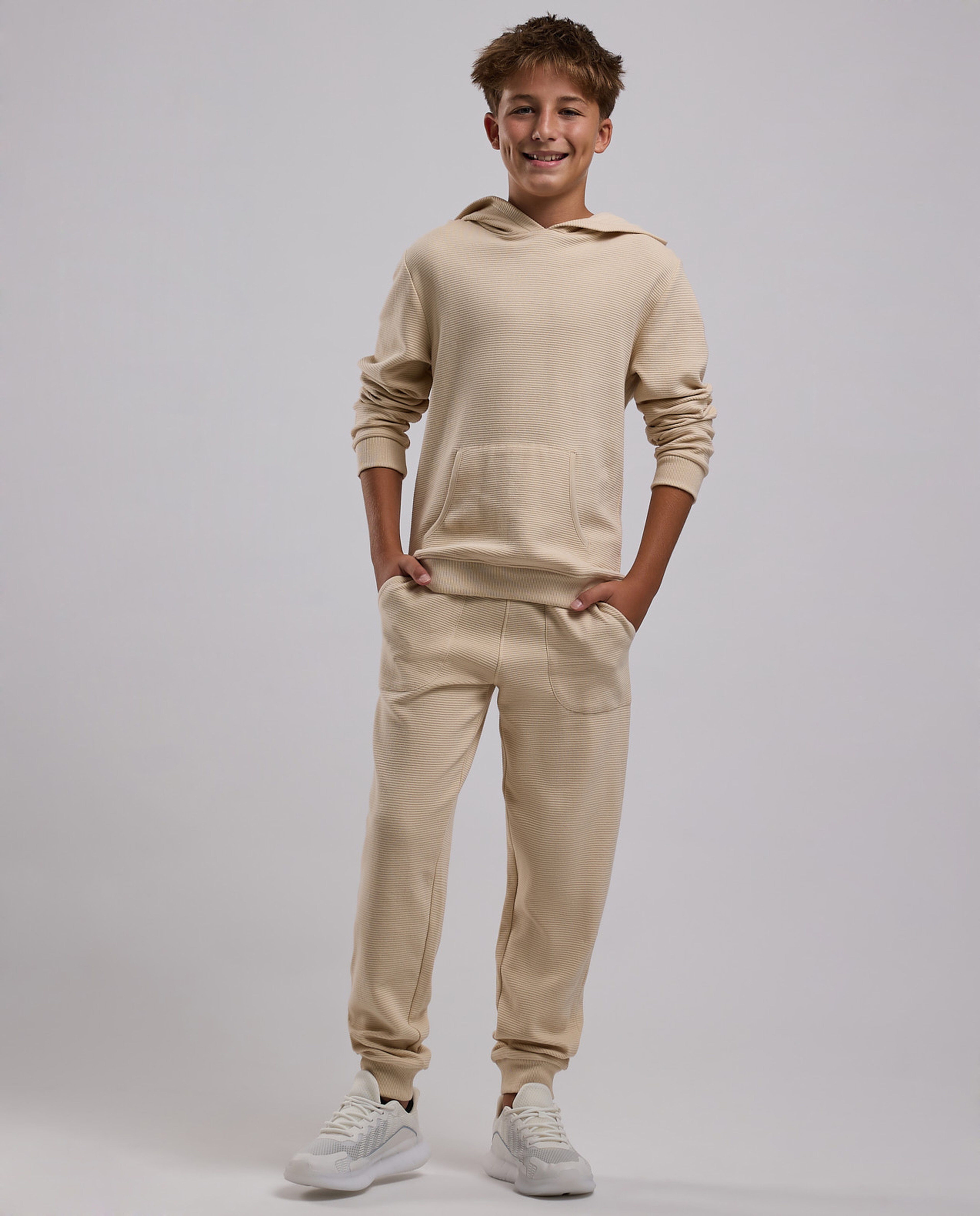 Textured Joggers with Drawstring Waist