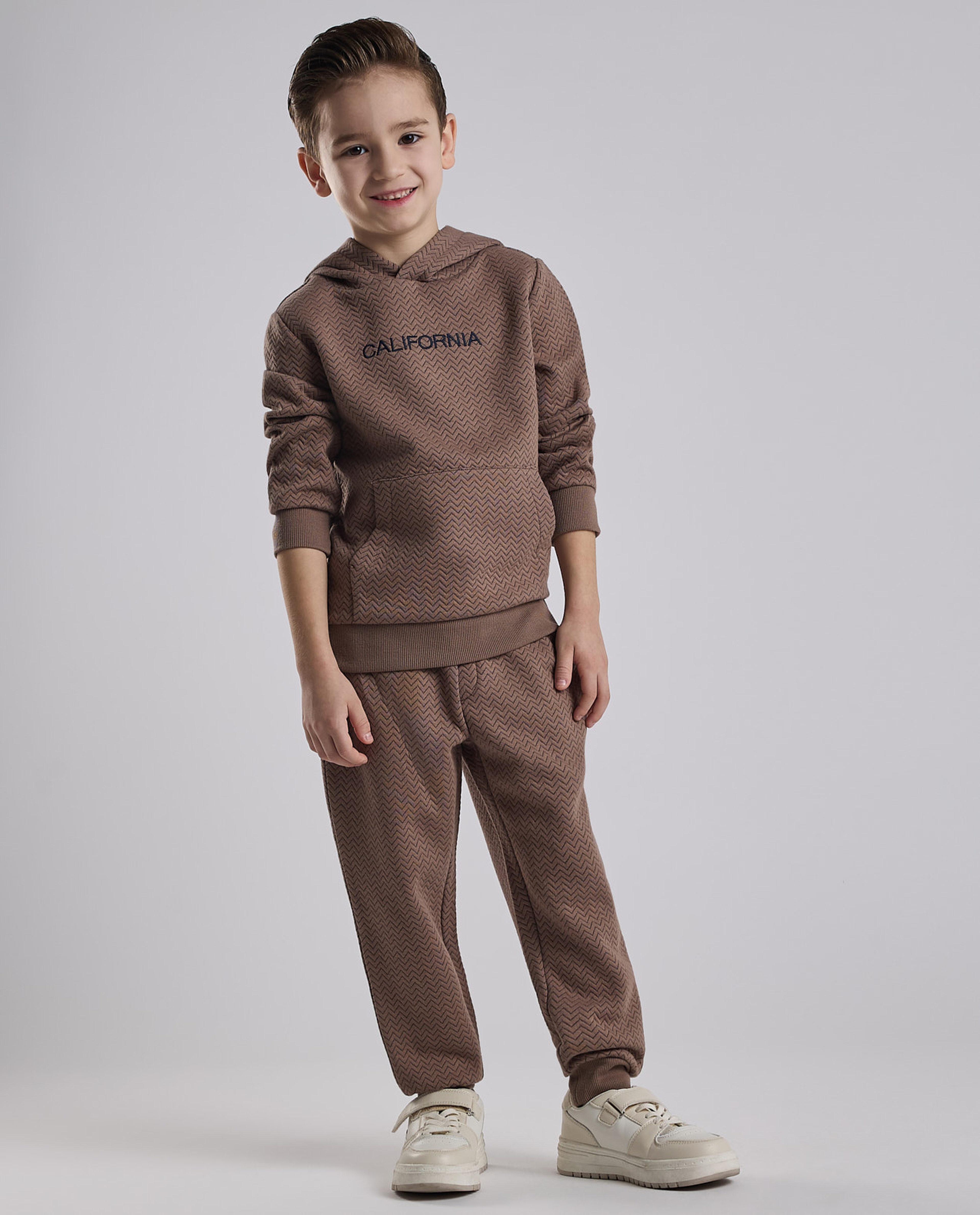 Patterned Hooded Clothing Set