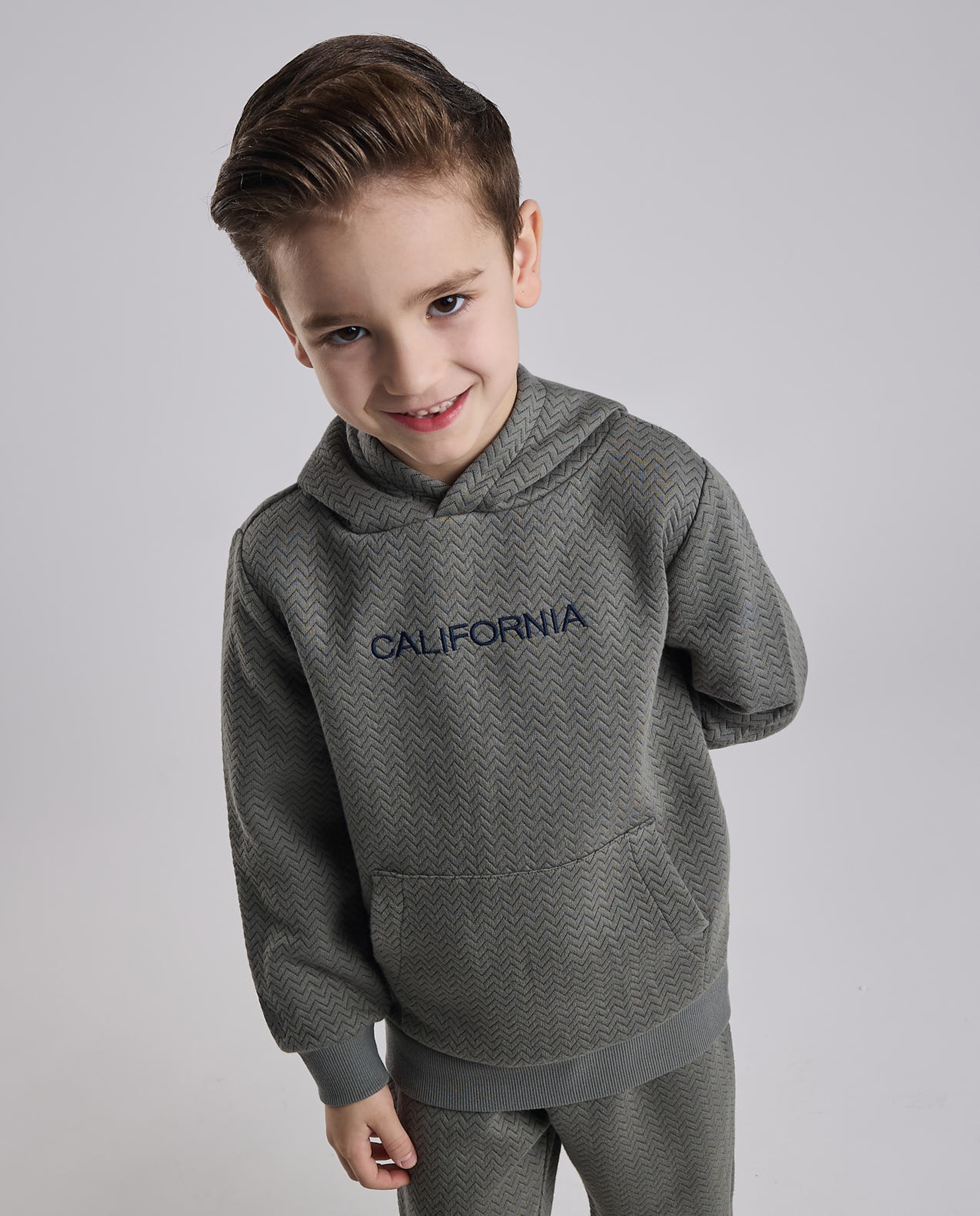 Patterned Hooded Clothing Set