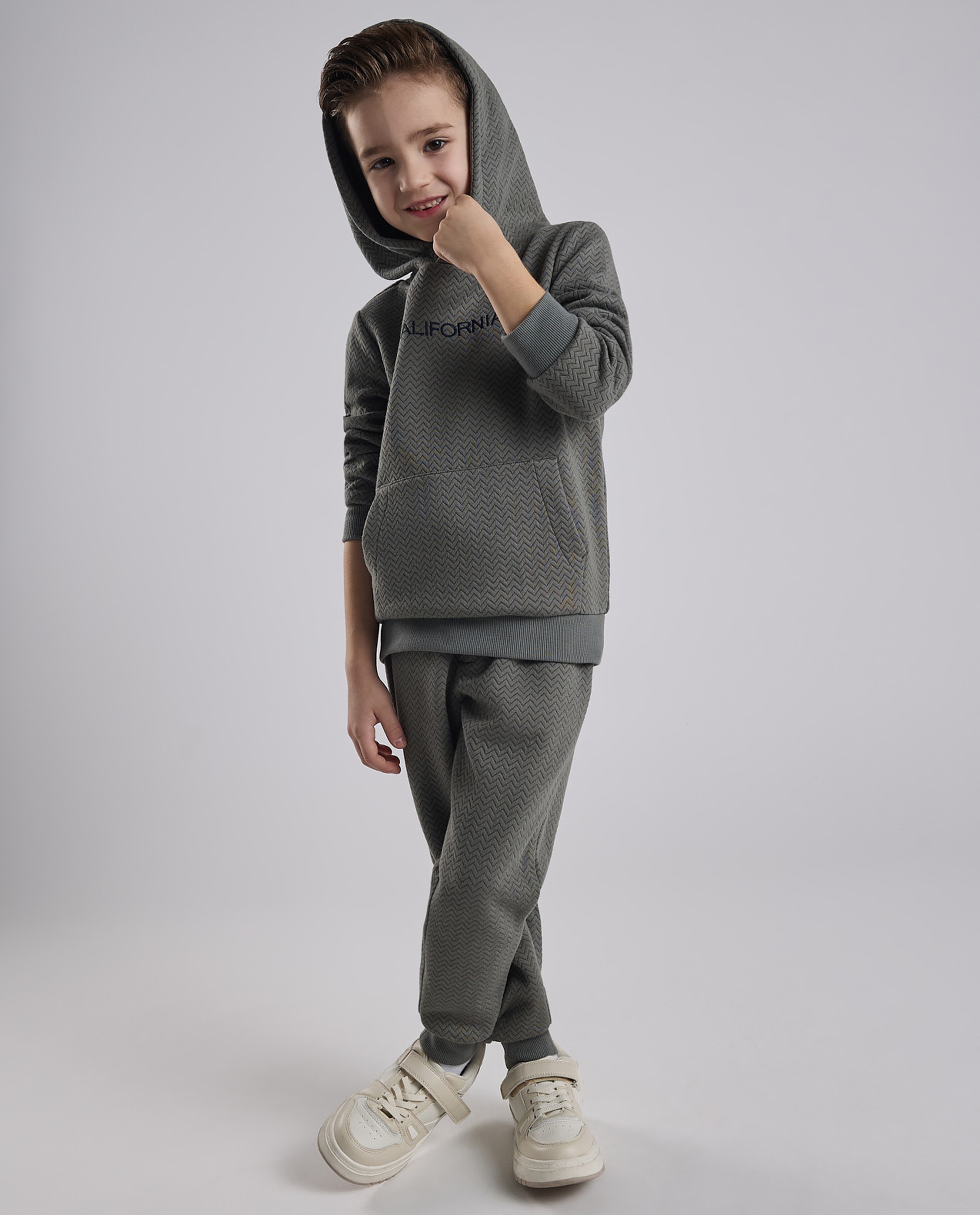 Patterned Hooded Clothing Set