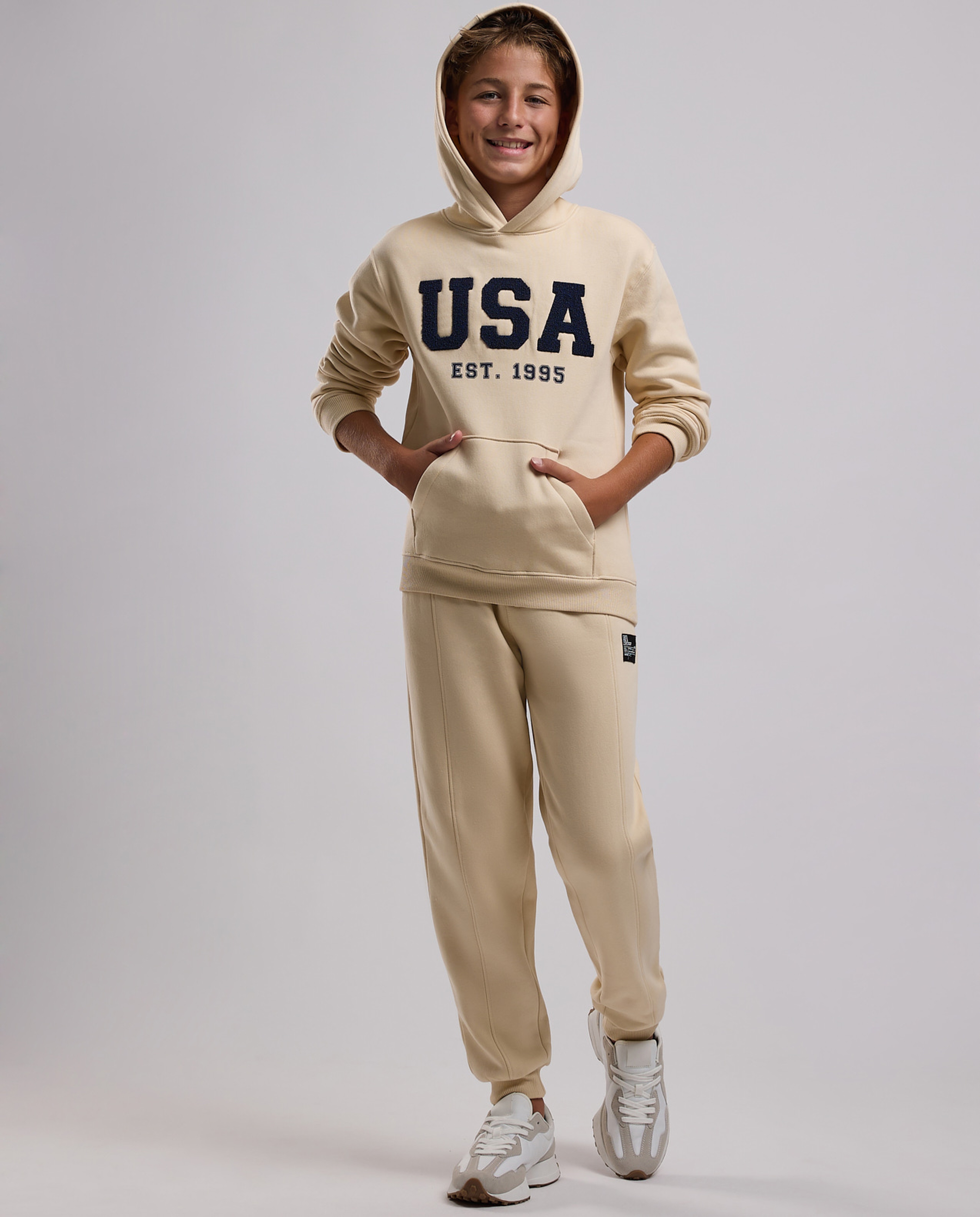 Appliqued Hoodie with Long Sleeves