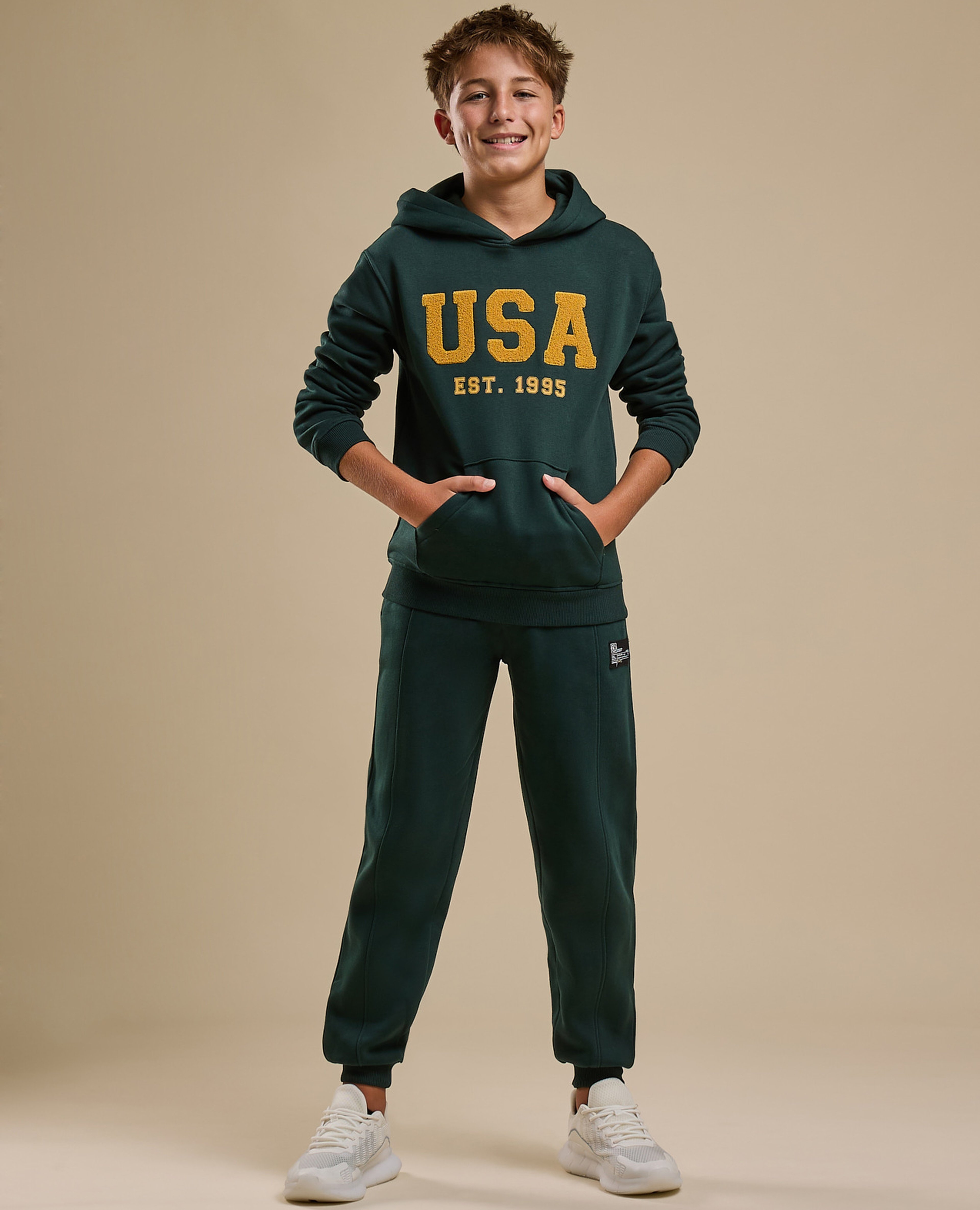 Appliqued Hoodie with Long Sleeves