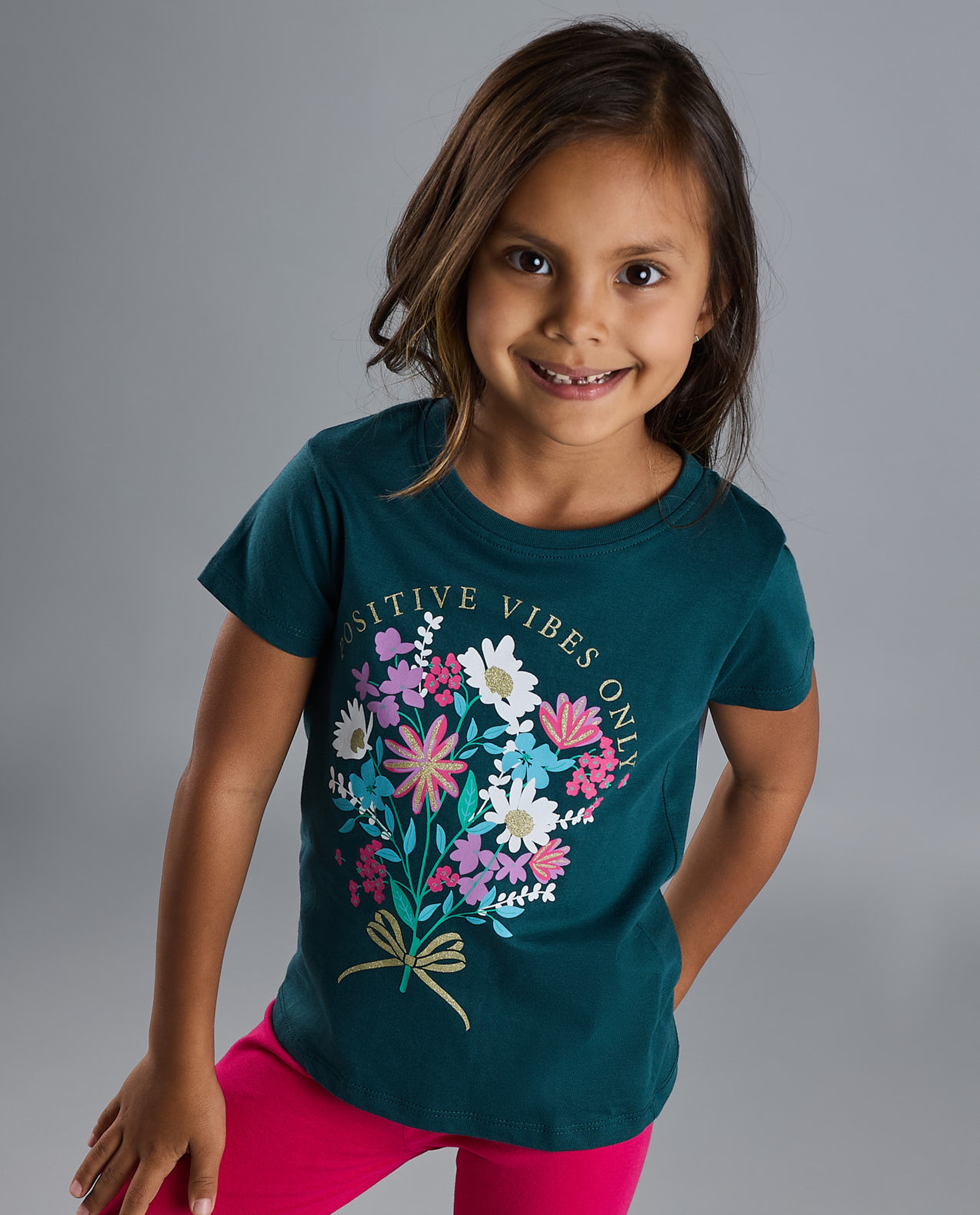 Printed T-Shirt with Crew Neck and Short Sleeves