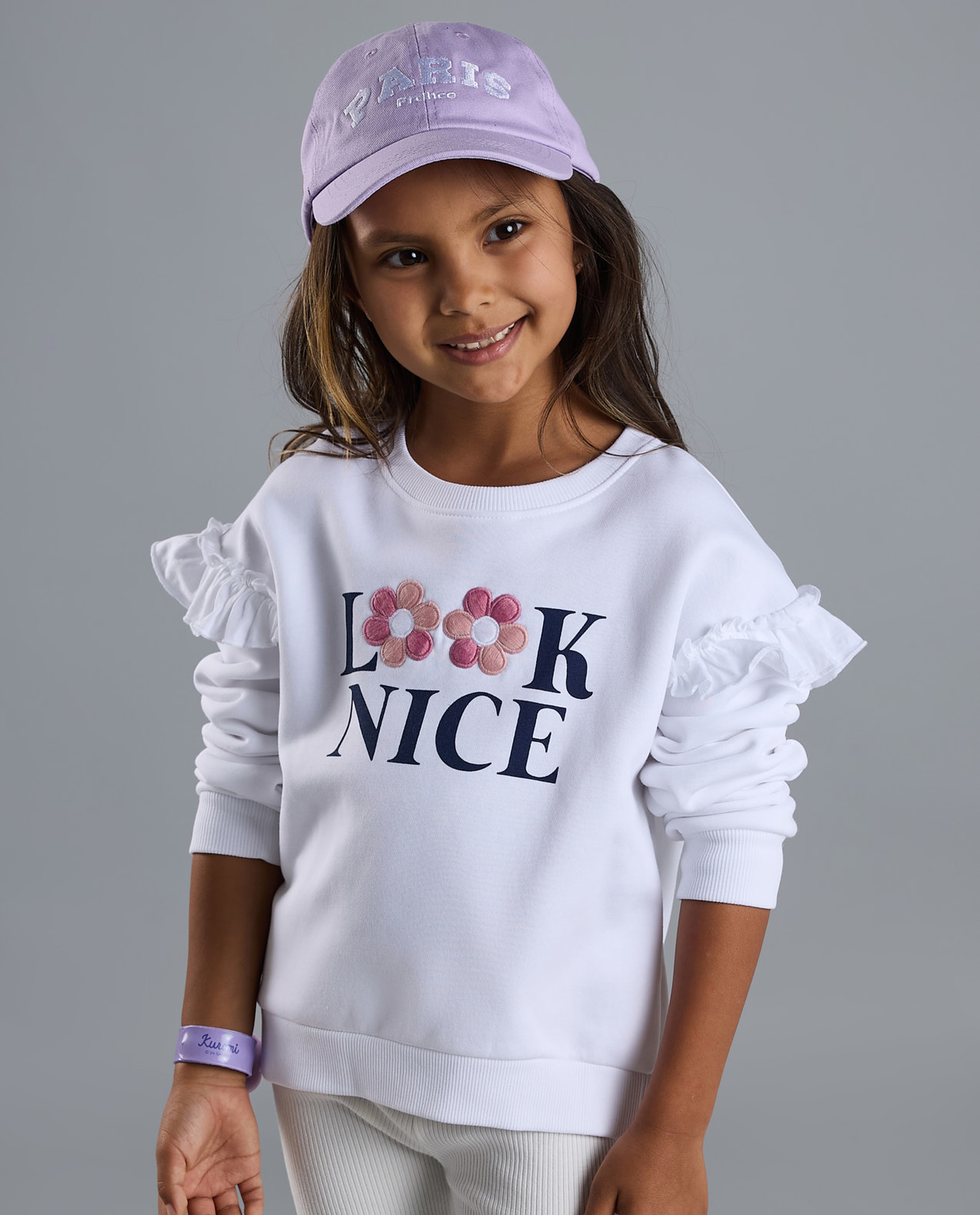 Printed Sweatshirt with Crew Neck and Long Sleeves