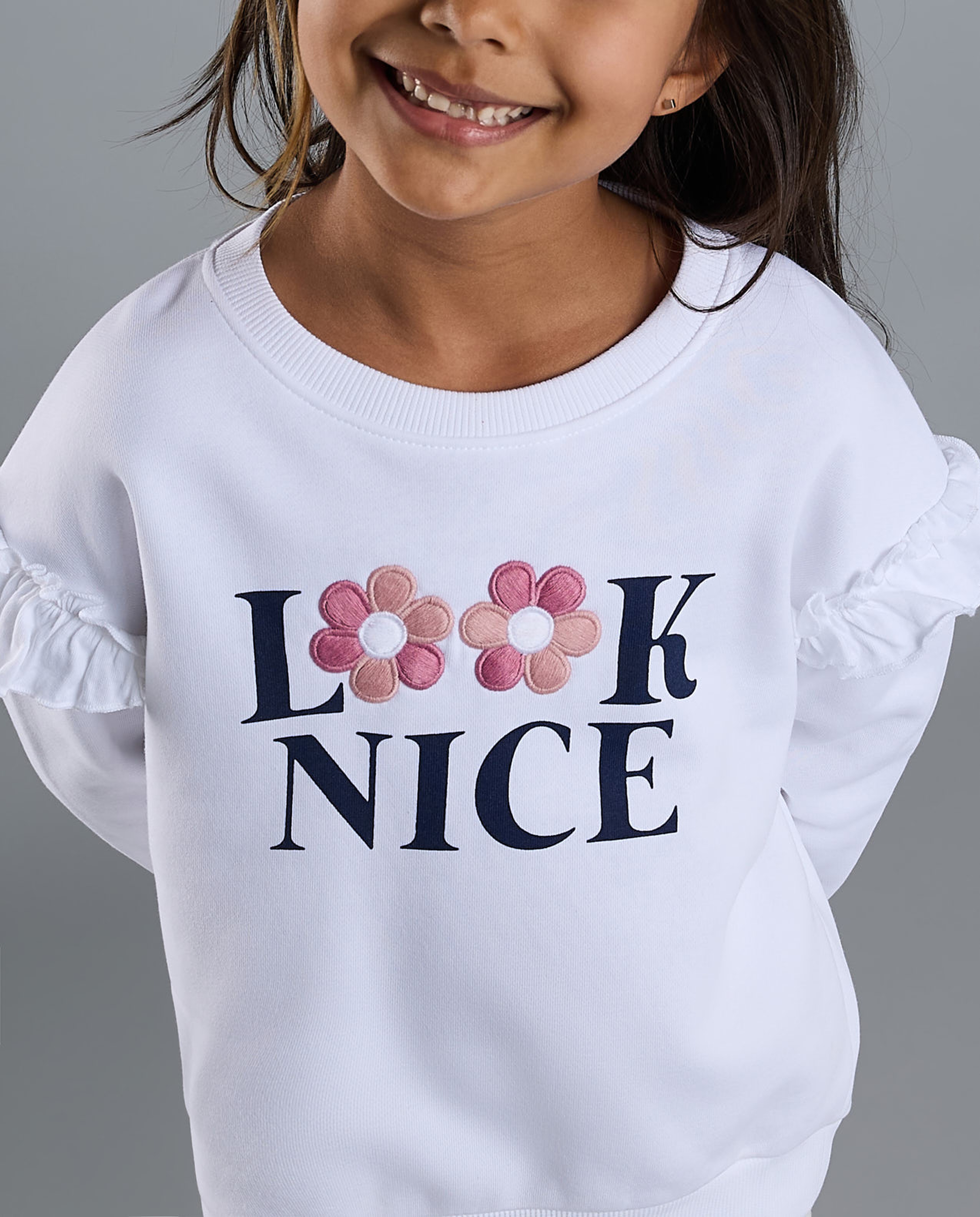 Printed Sweatshirt with Crew Neck and Long Sleeves