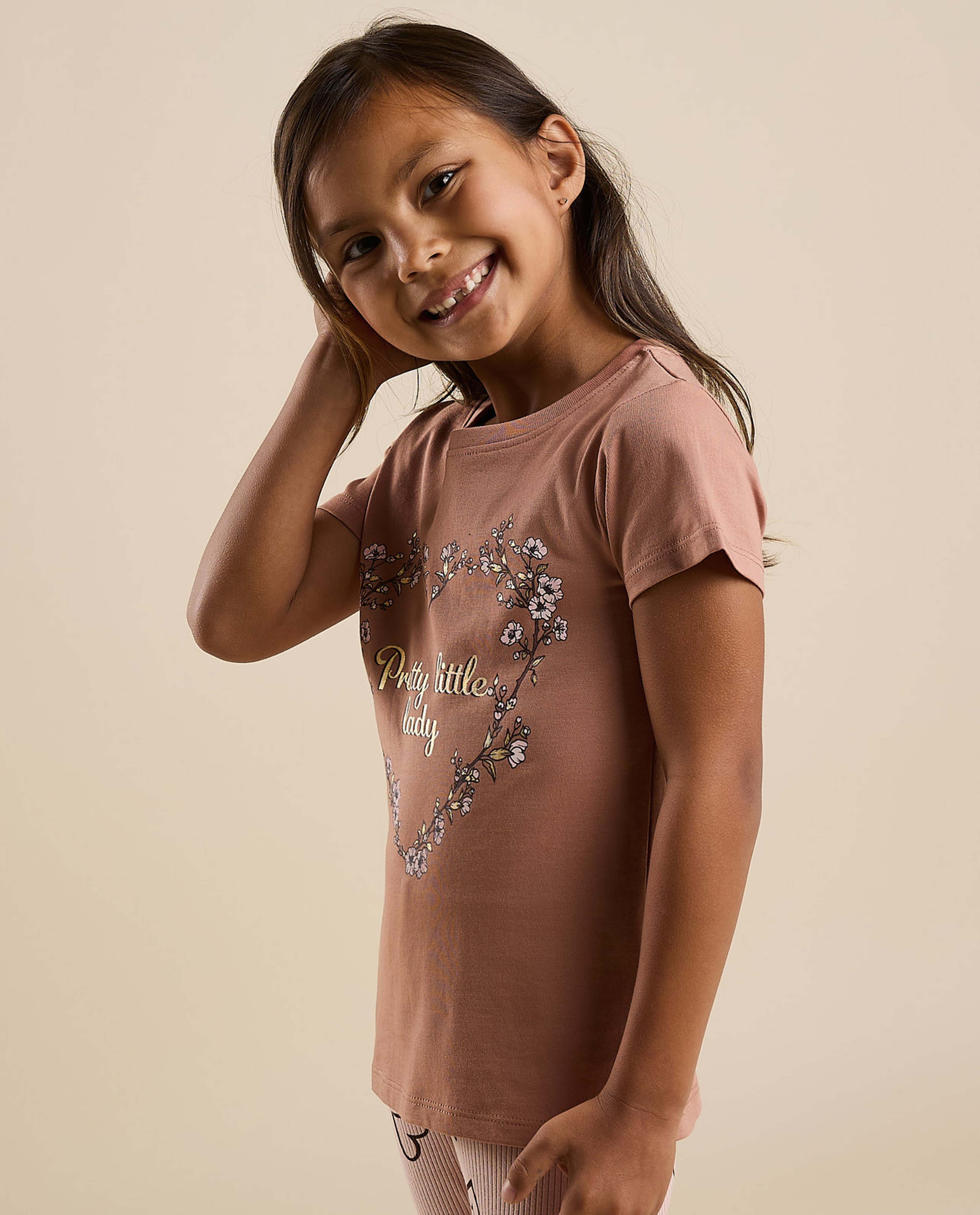 Printed T-Shirt with Crew Neck and Short Sleeves