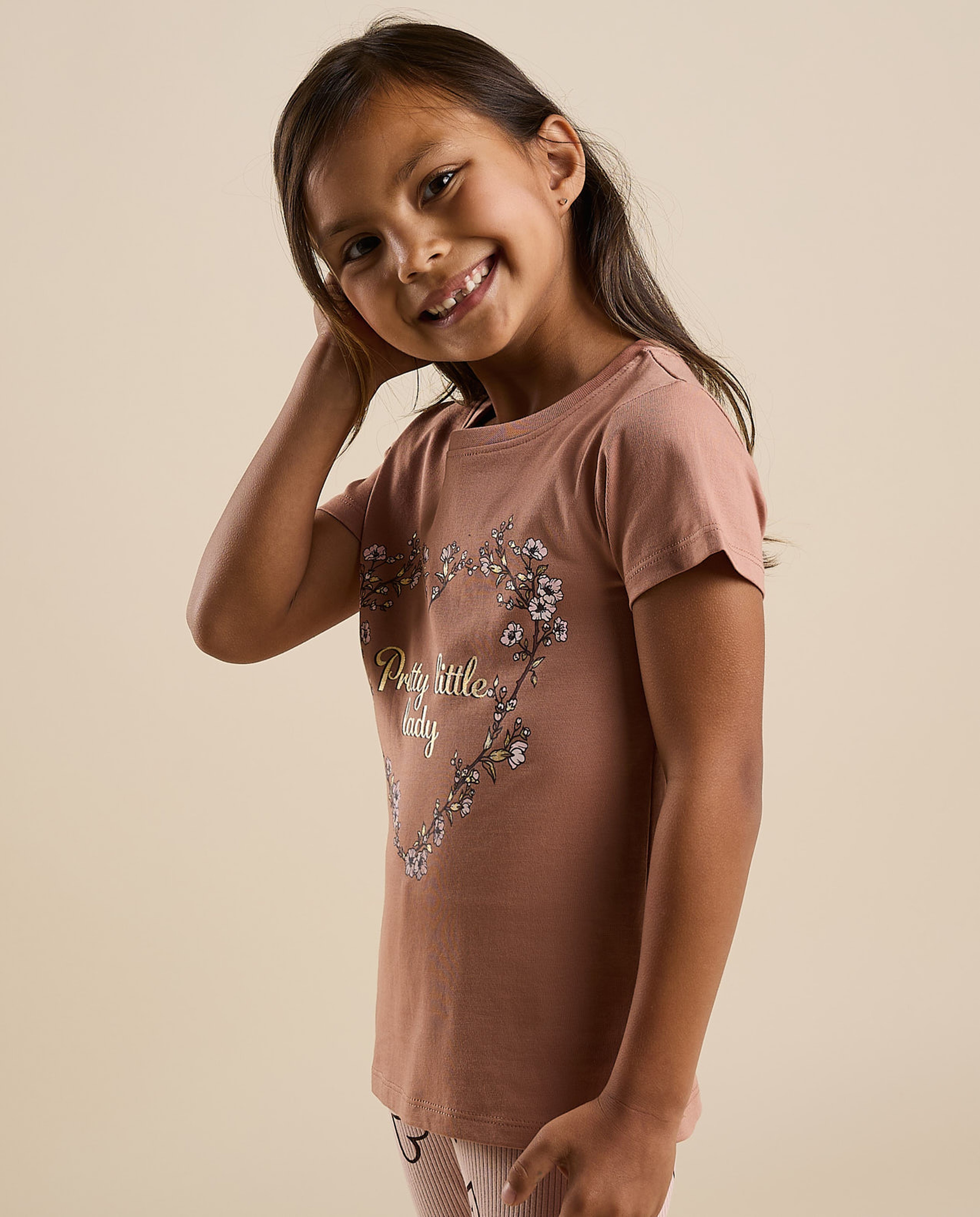 Printed T-Shirt with Crew Neck and Short Sleeves