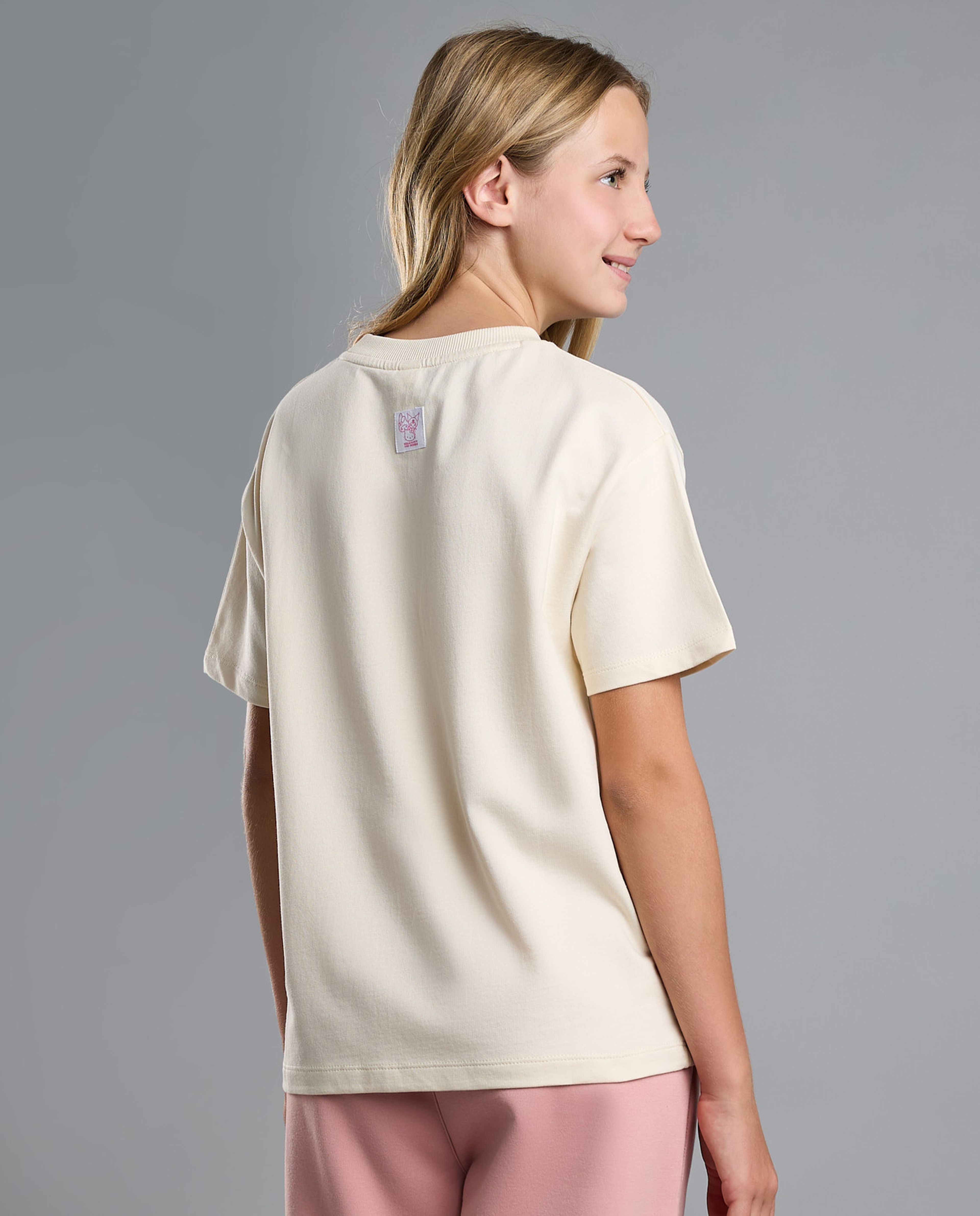 Kuromi Print T-Shirt with Crew Neck and Short Sleeves