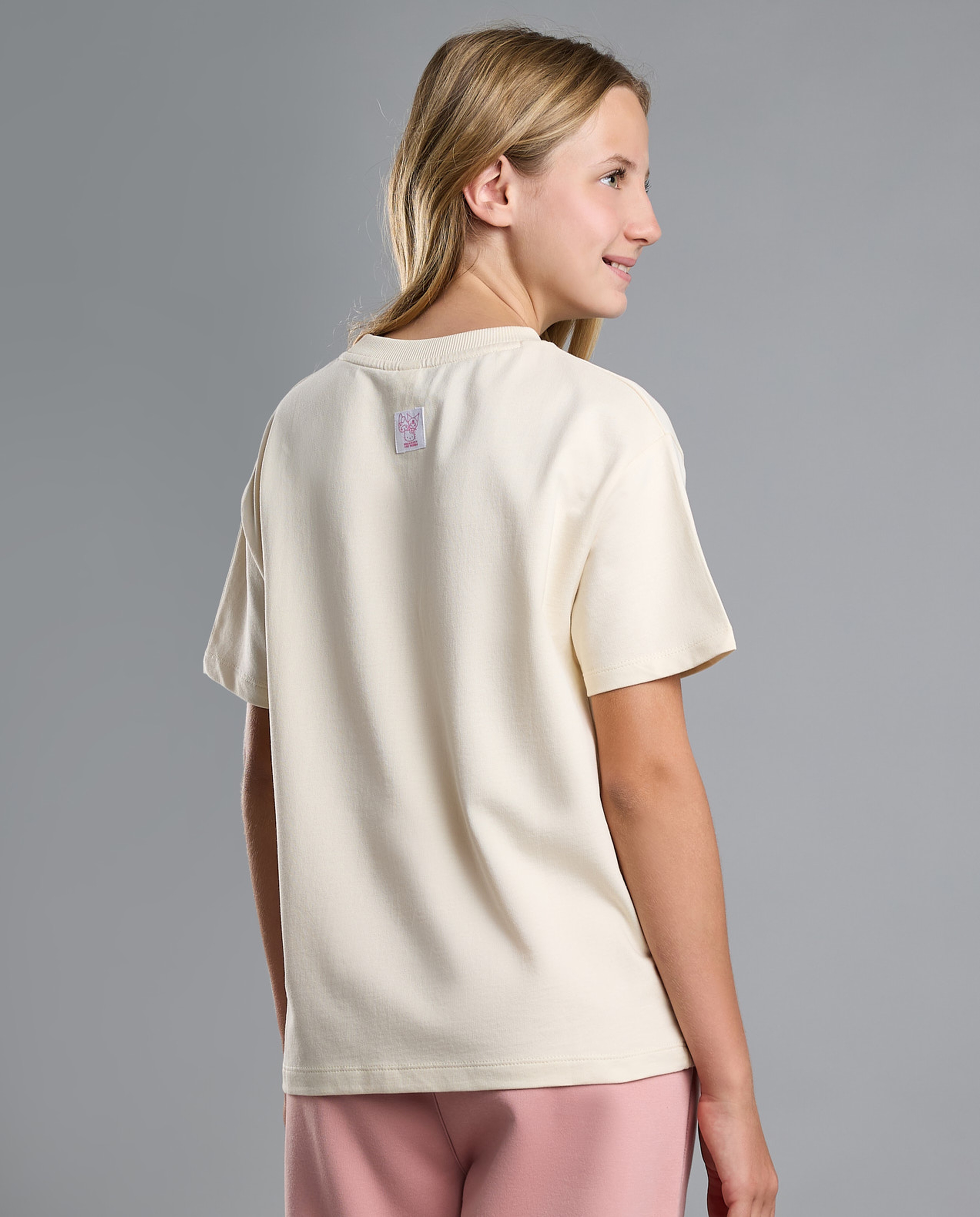 Kuromi Print T-Shirt with Crew Neck and Short Sleeves