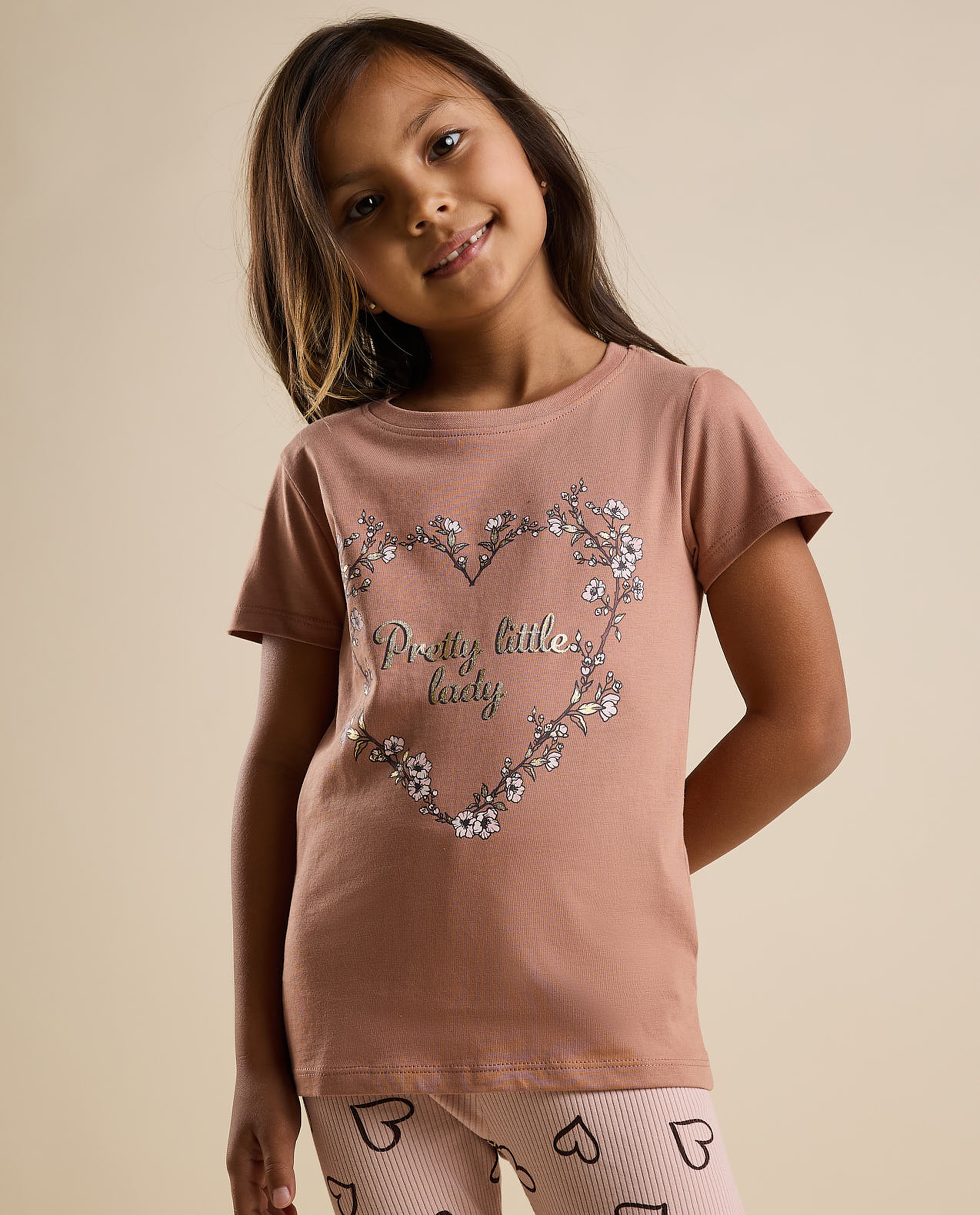 Printed T-Shirt with Crew Neck and Short Sleeves