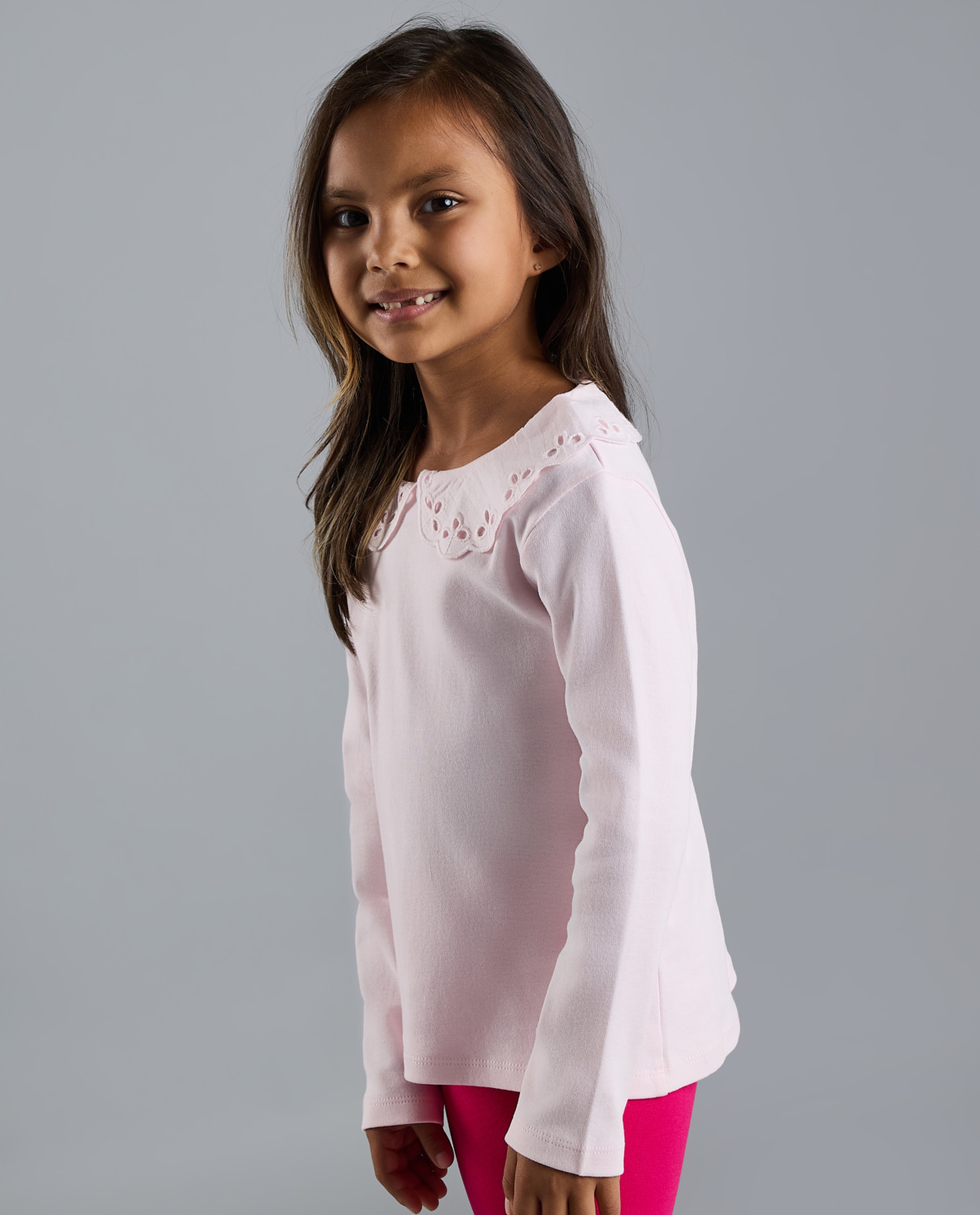 Solid Top with Baby Collar and Long Sleeves