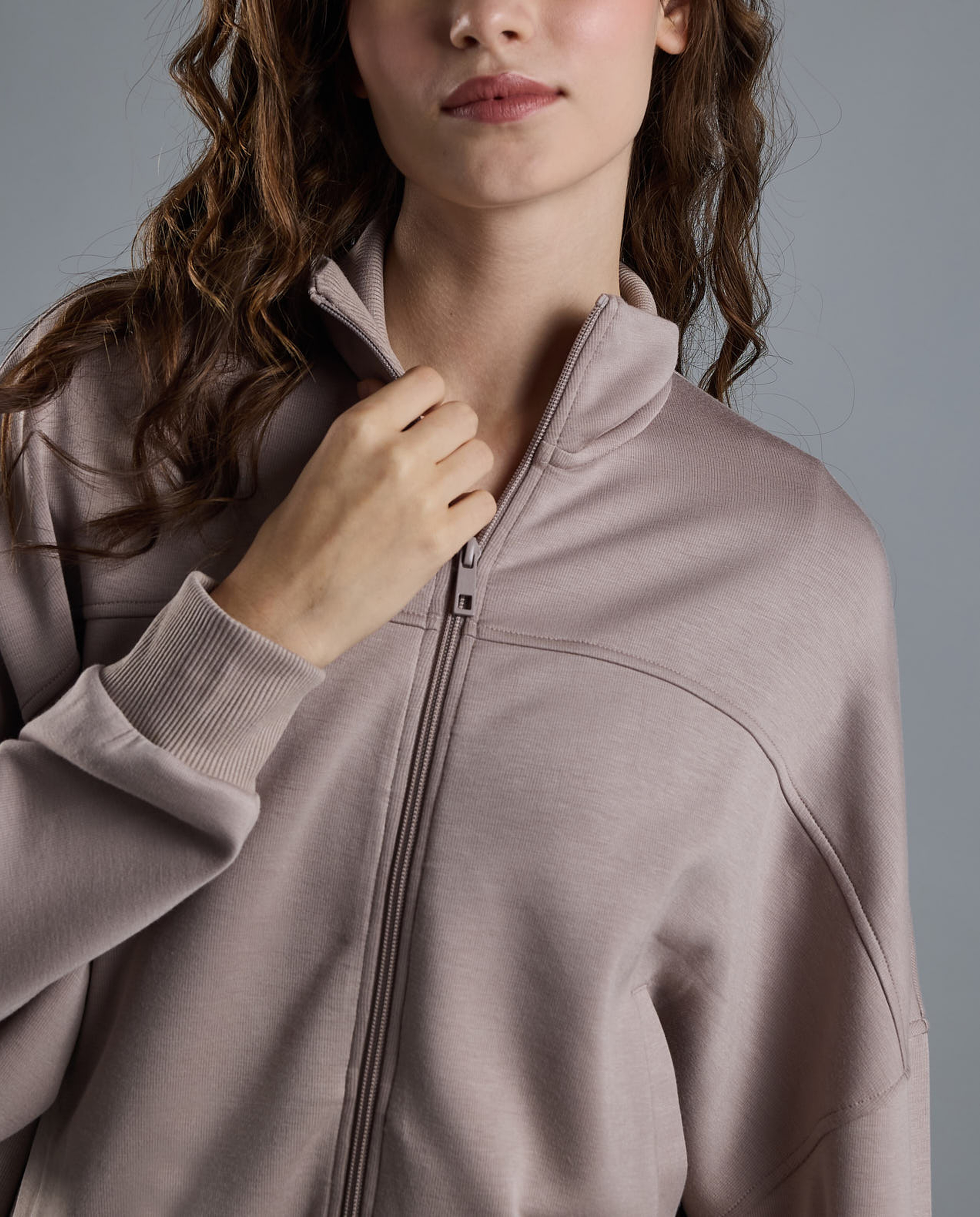 Solid Jacket with Zipper Closure