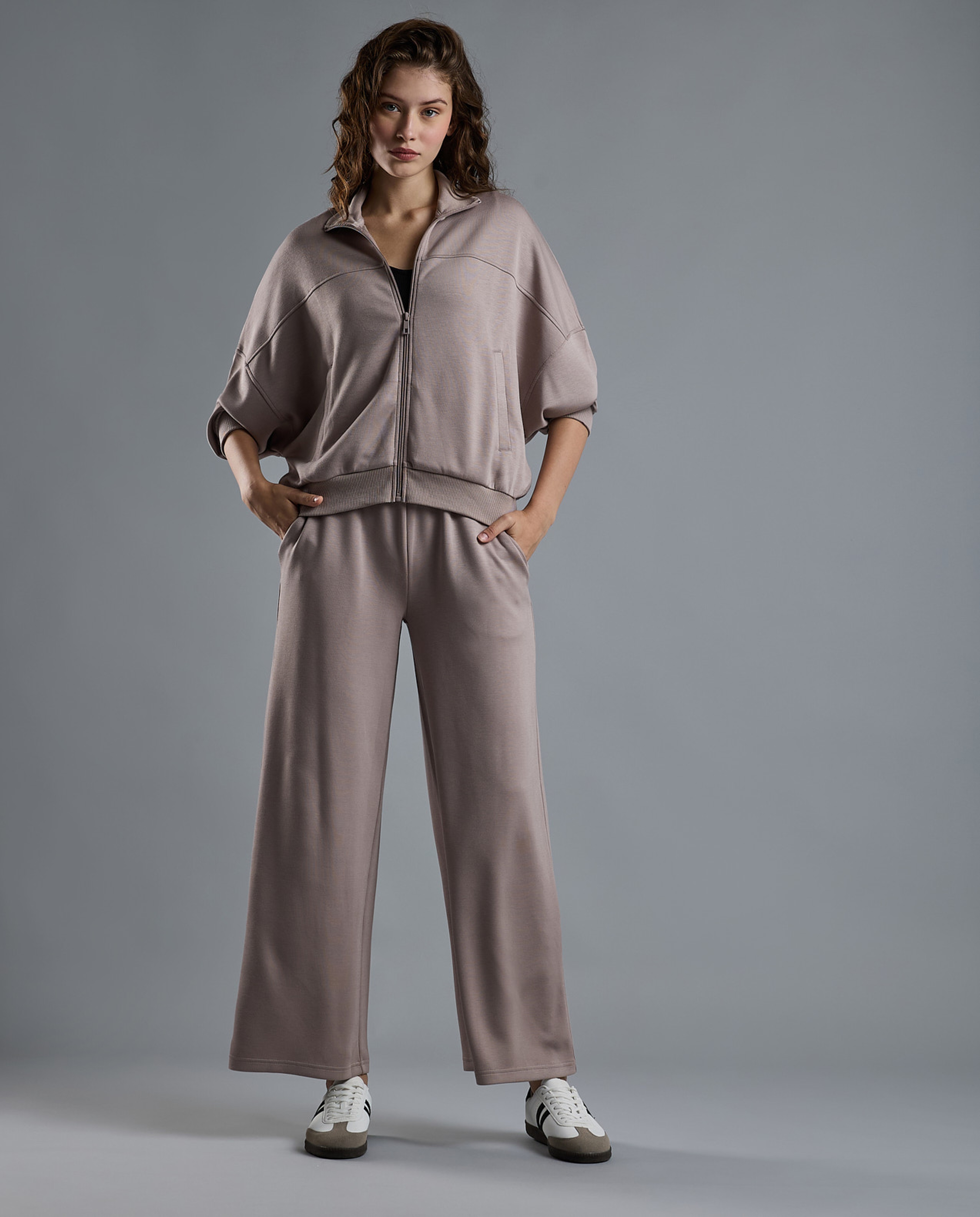 Solid Jacket with Zipper Closure