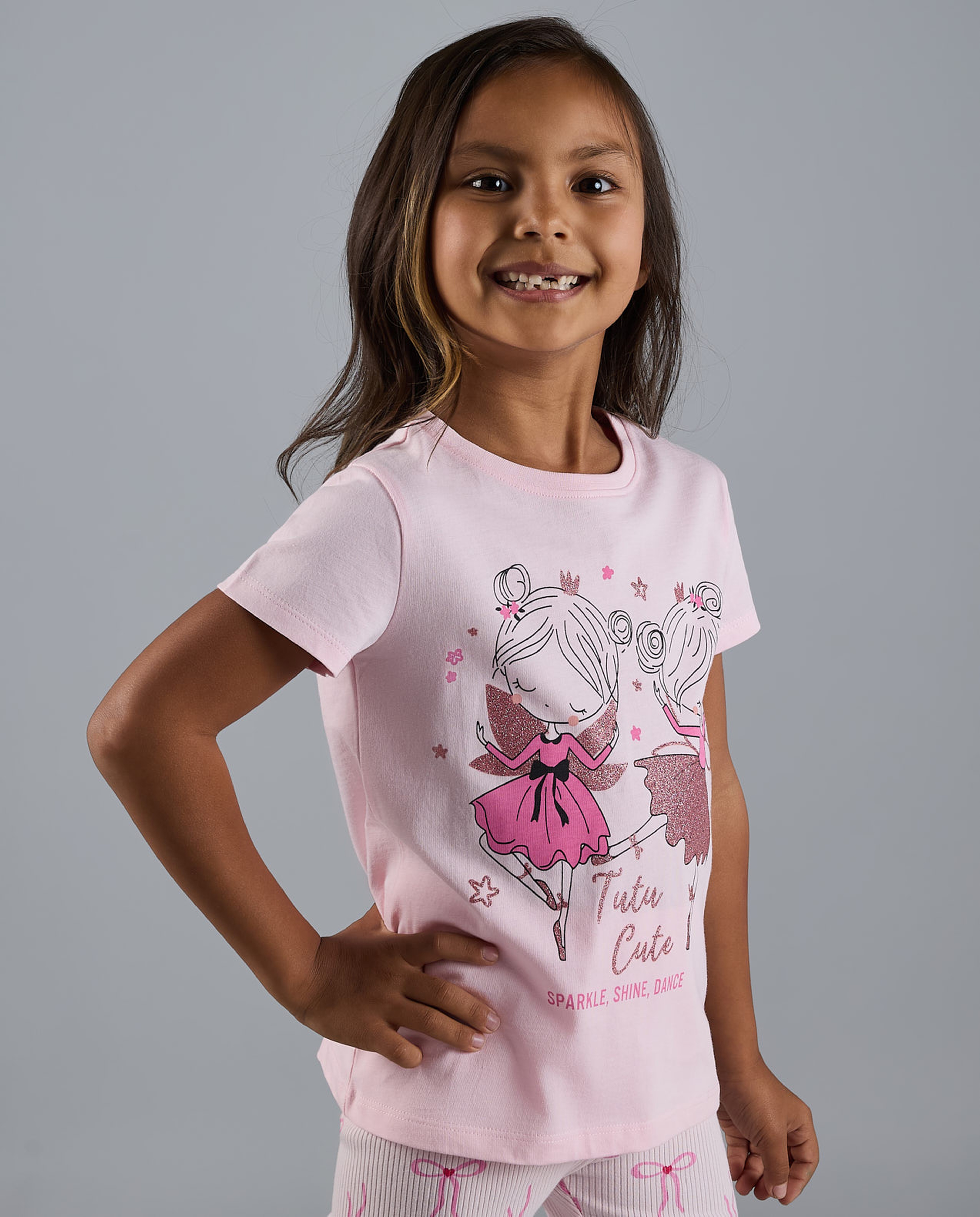 Printed T-Shirt with Crew Neck and Short Sleeves