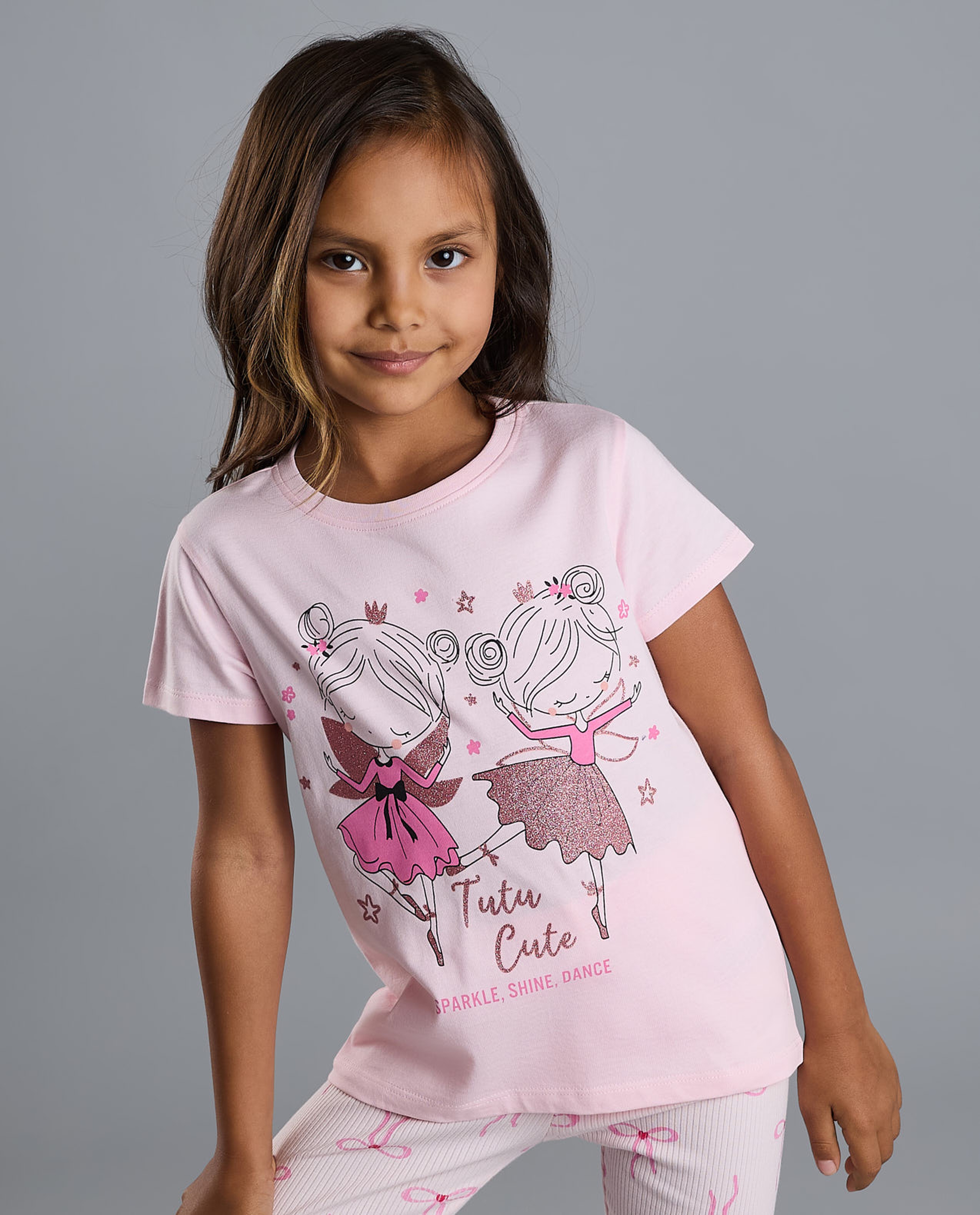 Printed T-Shirt with Crew Neck and Short Sleeves