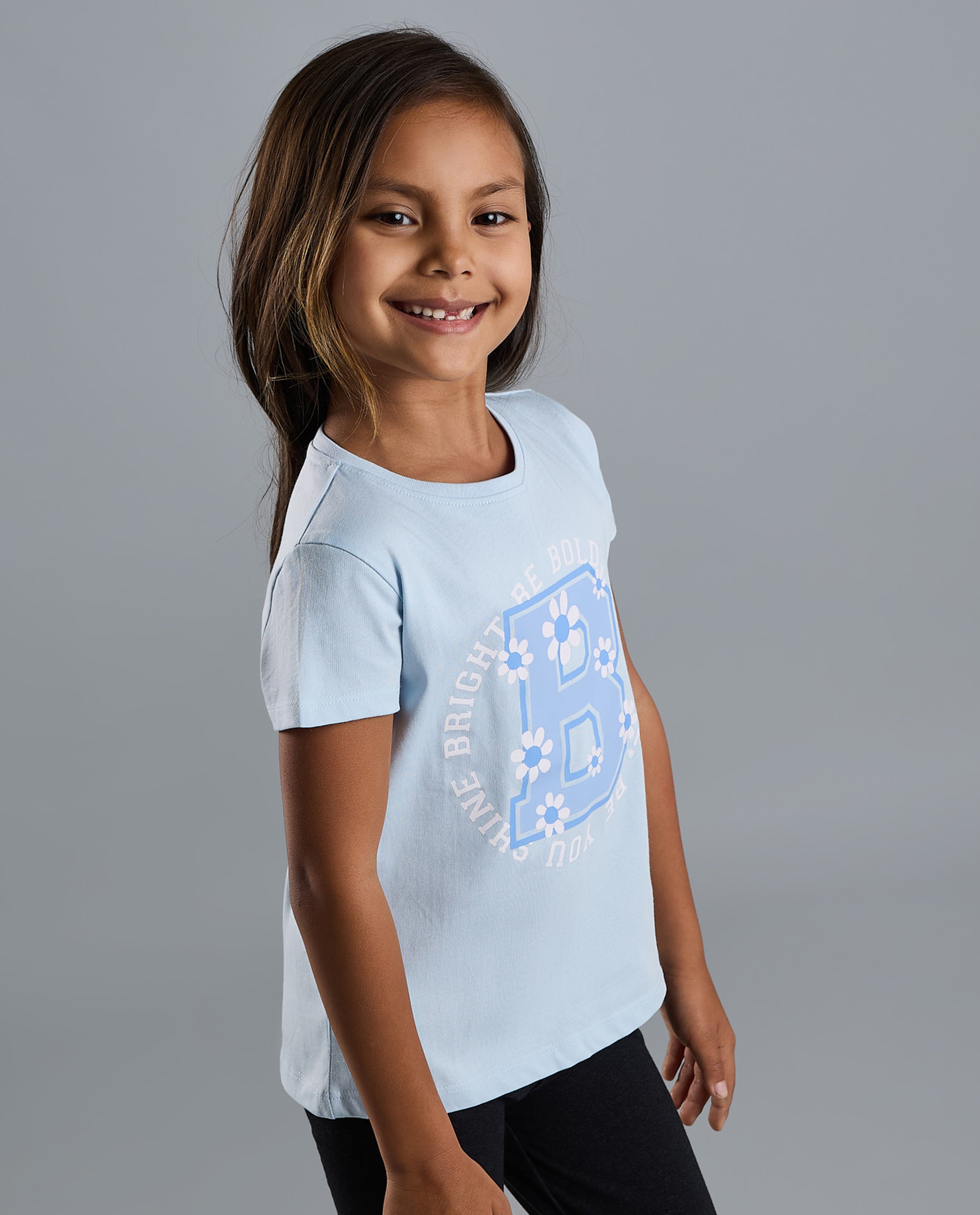 Printed T-Shirt with Crew Neck and Short Sleeves