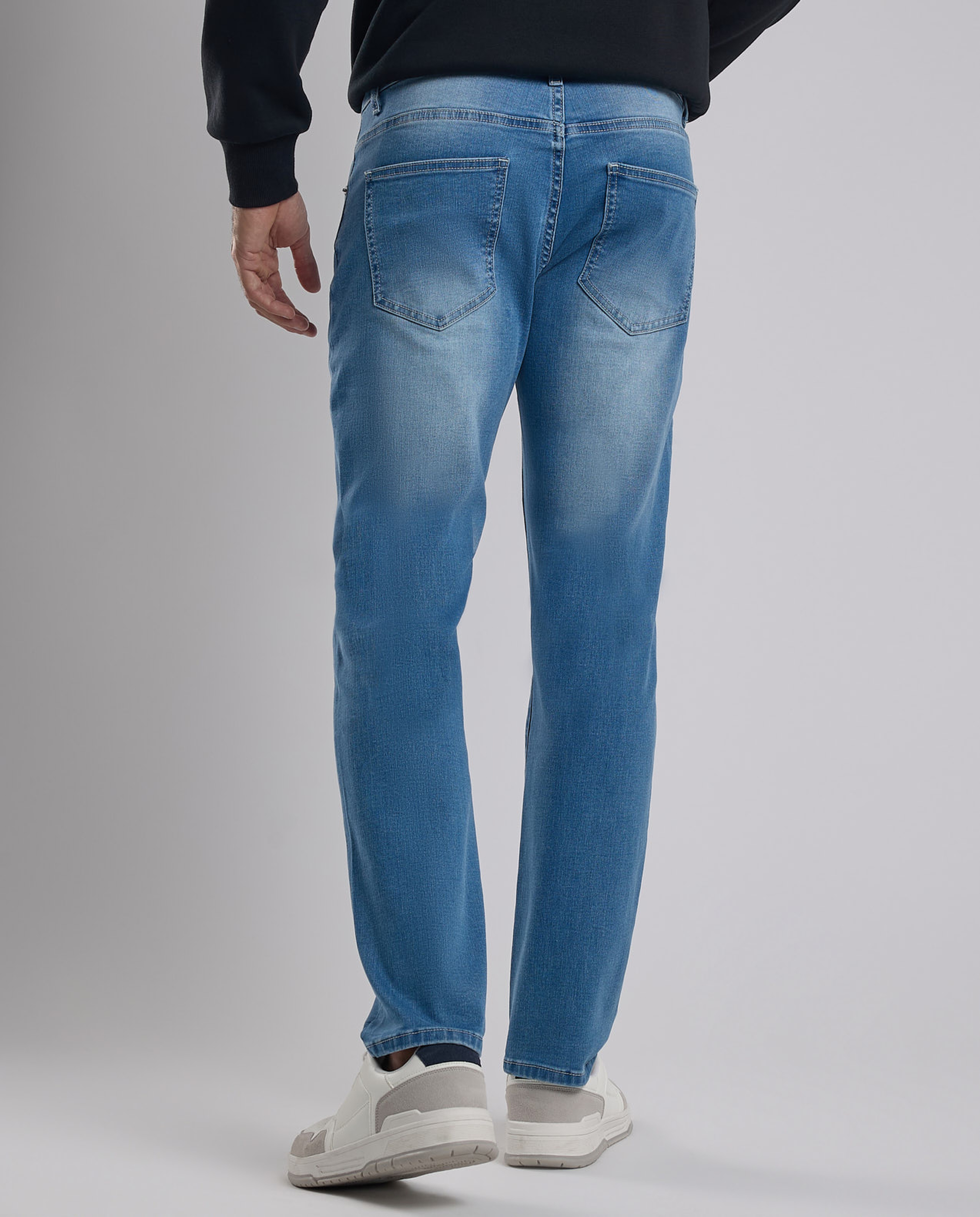 Faded Slim Fit Jeans with Button Closure